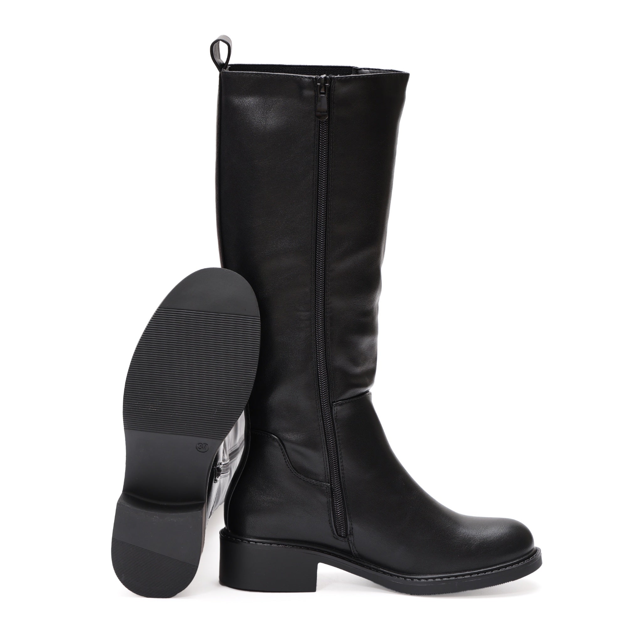 Stivale in simil con elastico laterale Nero