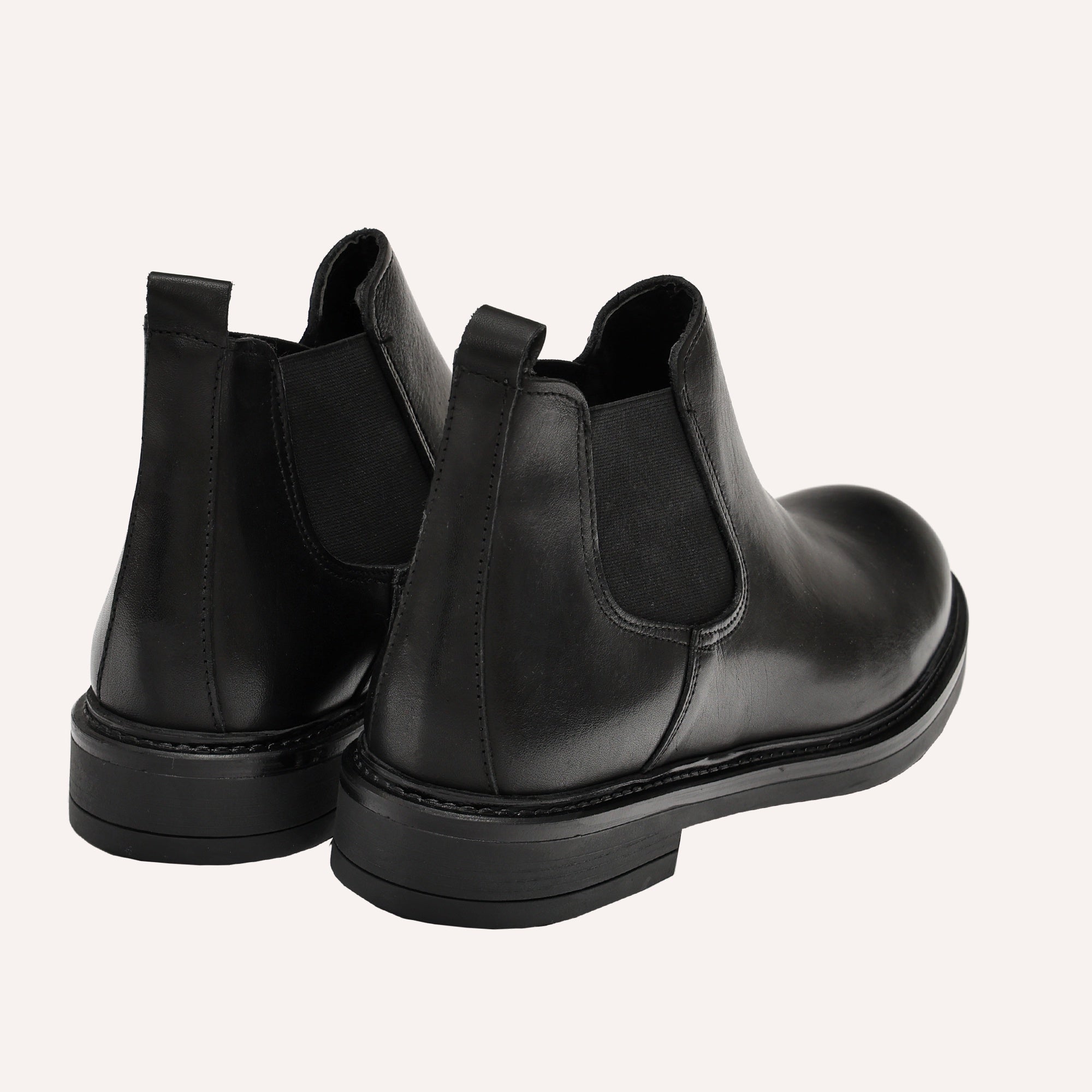 Beatles in pelle con fascia elastica Nero
