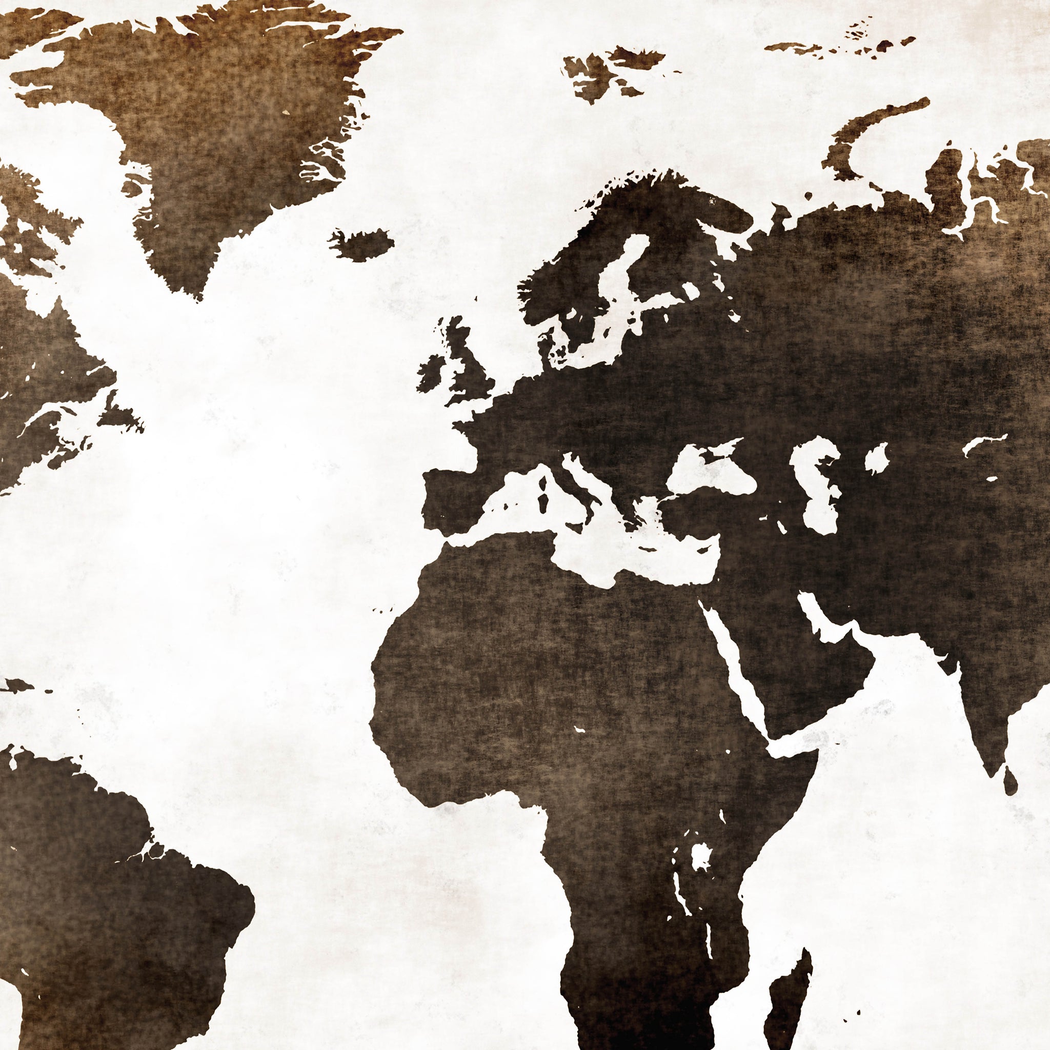 Carta da Parati Mappa del Mondo Vintage Dark - 2 rotoli di carta 90 cm x 260 cm - 4.68 mq