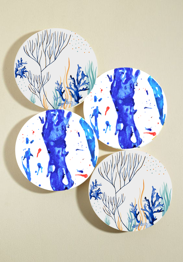 Piatto da dessert Blue Art