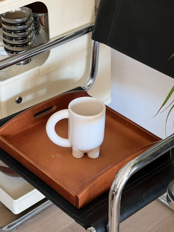MUG WITH BIG HANDLE - BONE
