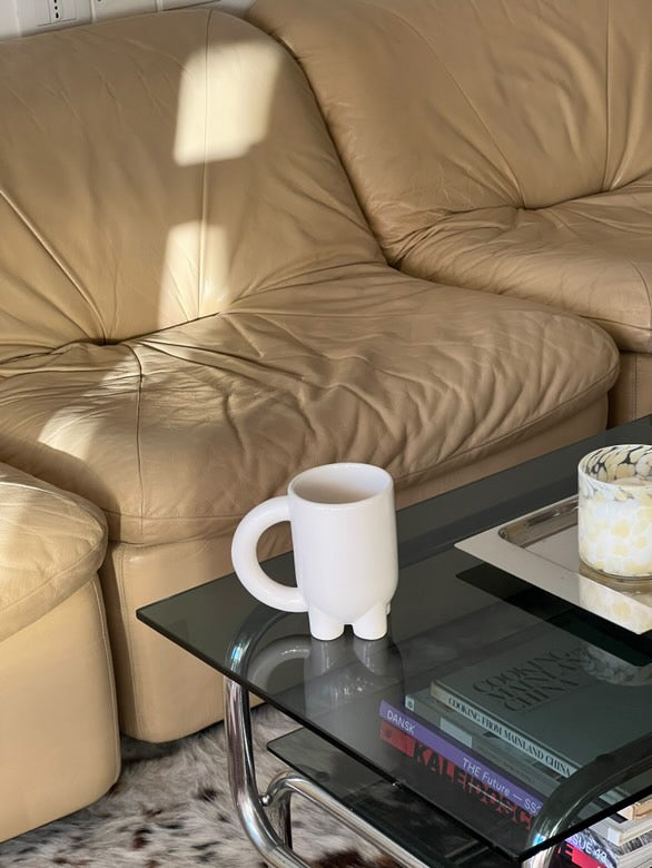 MUG WITH BIG HANDLE - BONE