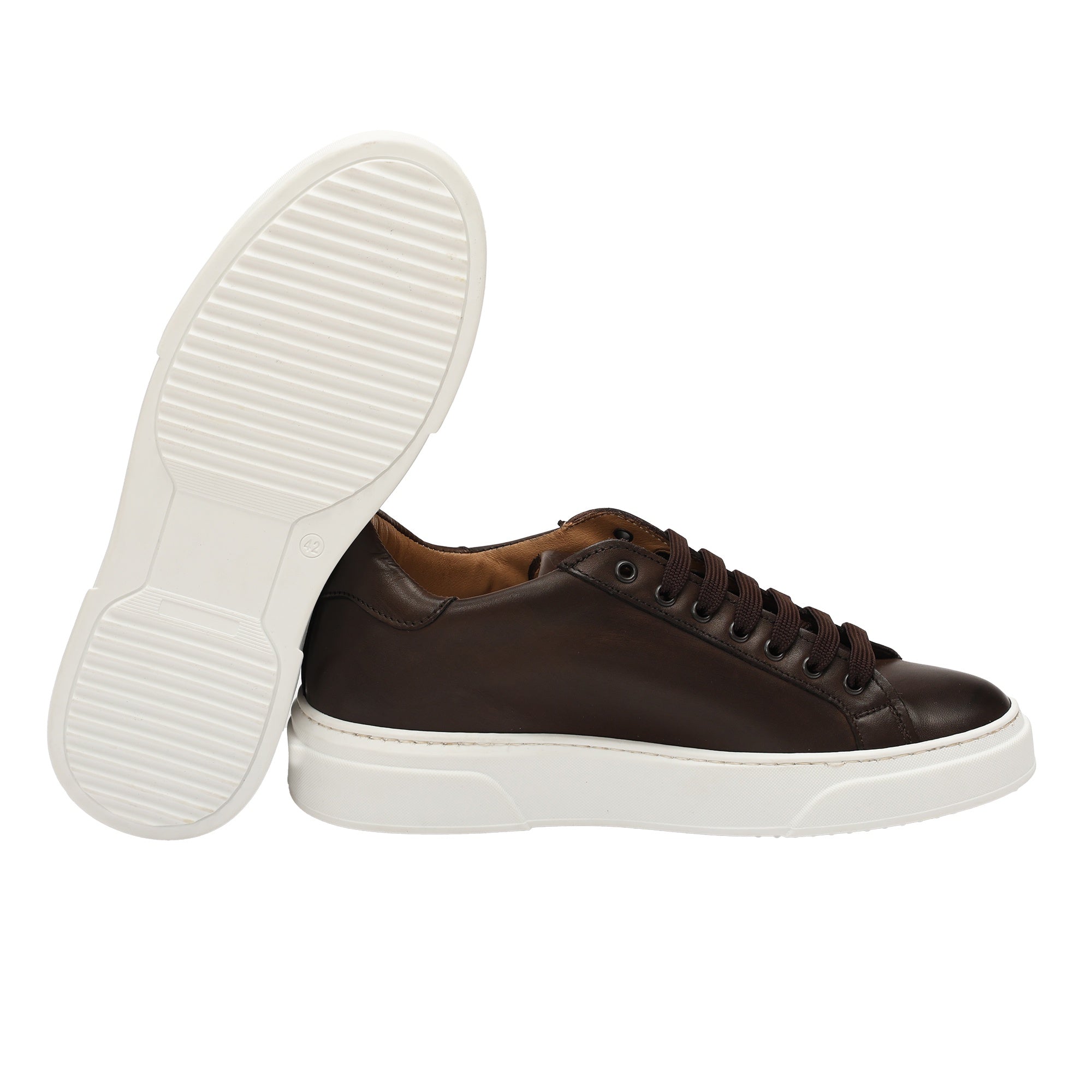 Sneakers stringate in vera pelle t.moro