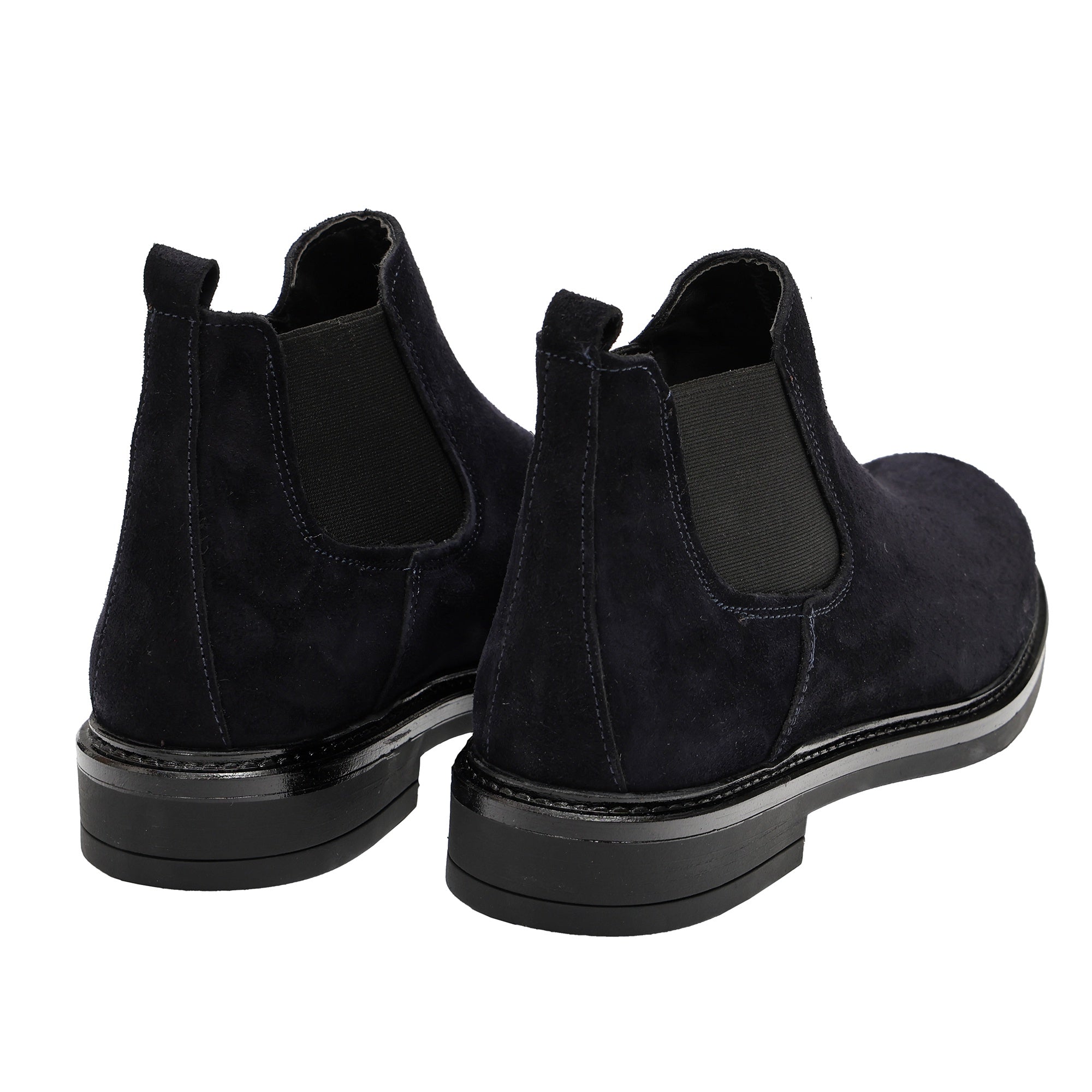 Beatles in camoscio con fascia elastica Blu