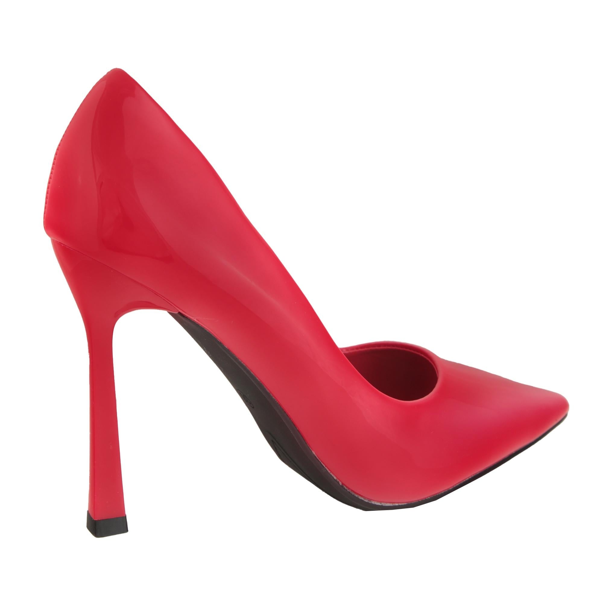 Dècolletè pumps verniciati con tacco alto a spillo Rosso
