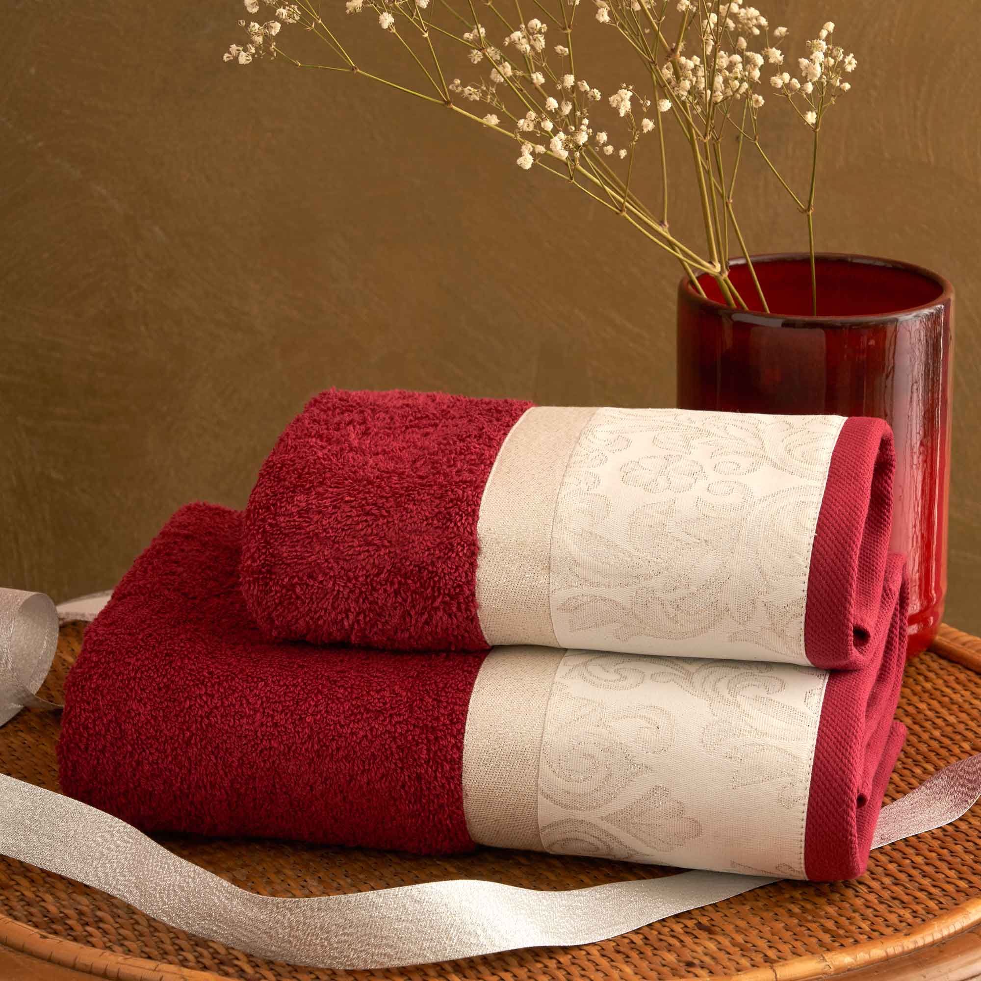 NEVE Set Asciugamani Viso + Ospite, Valenza/Argento