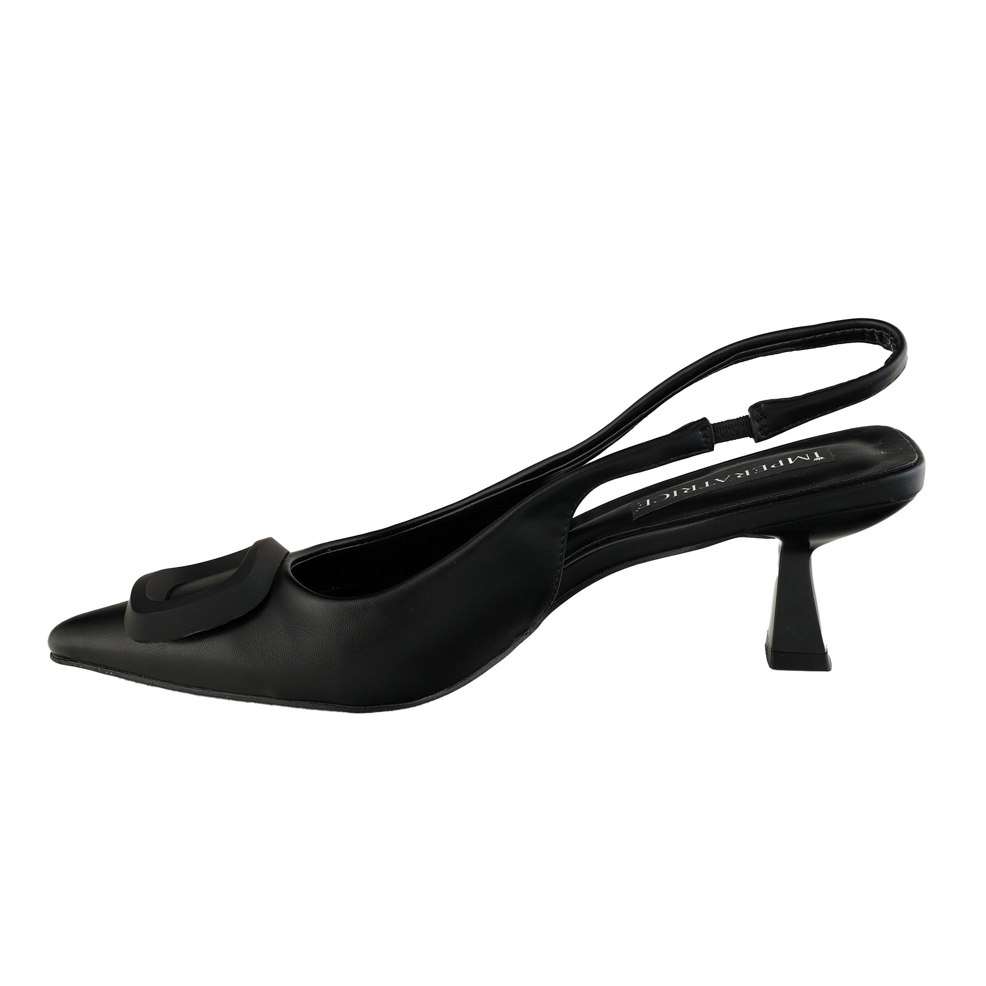 Decolletè slingback con tacco basso a rocchetto  Nero