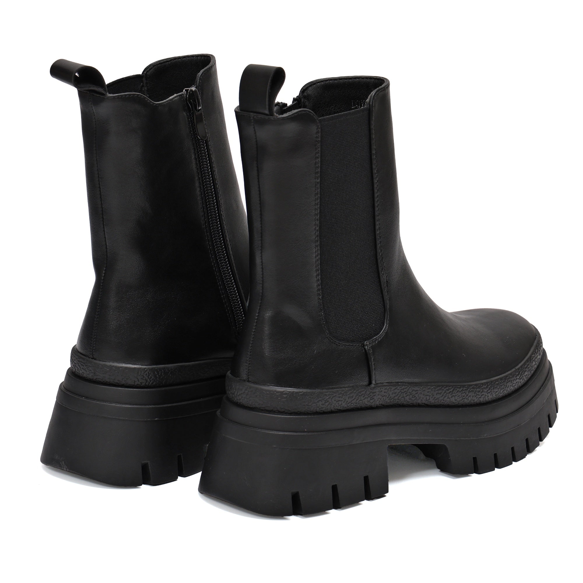 Stivaletto in simil pelle con fascia elastica Nero