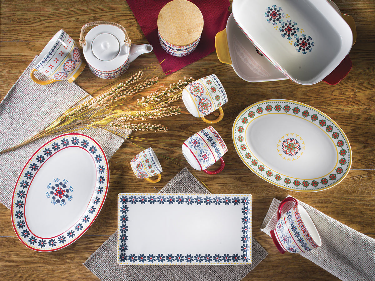 Set 2 tazze da tè Gardeny rosso new bone china 83973 cm 7,2x8,8