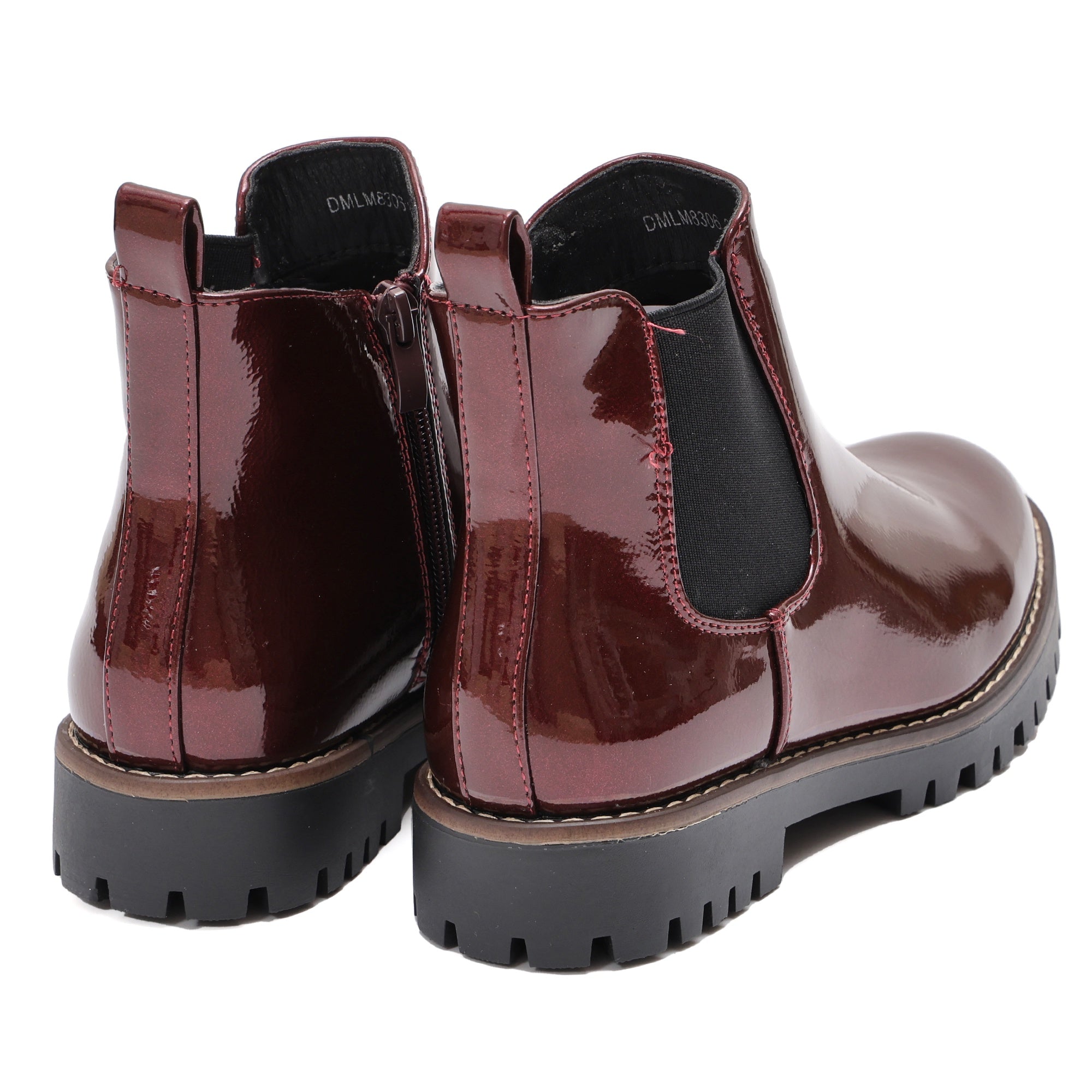 Stivaletto in simil pelle con elastico laterale  Bordeaux