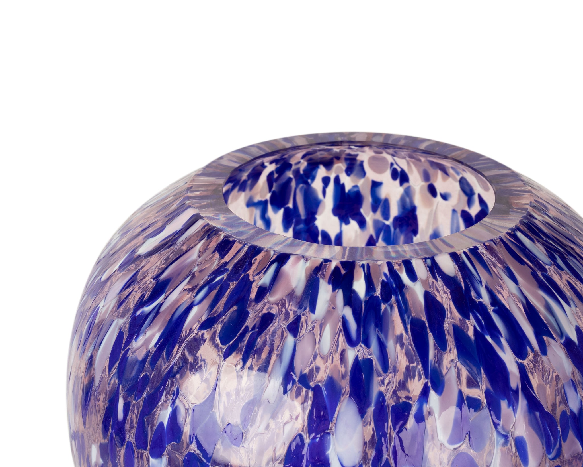 Vaso olla viola, blu e avorio alto