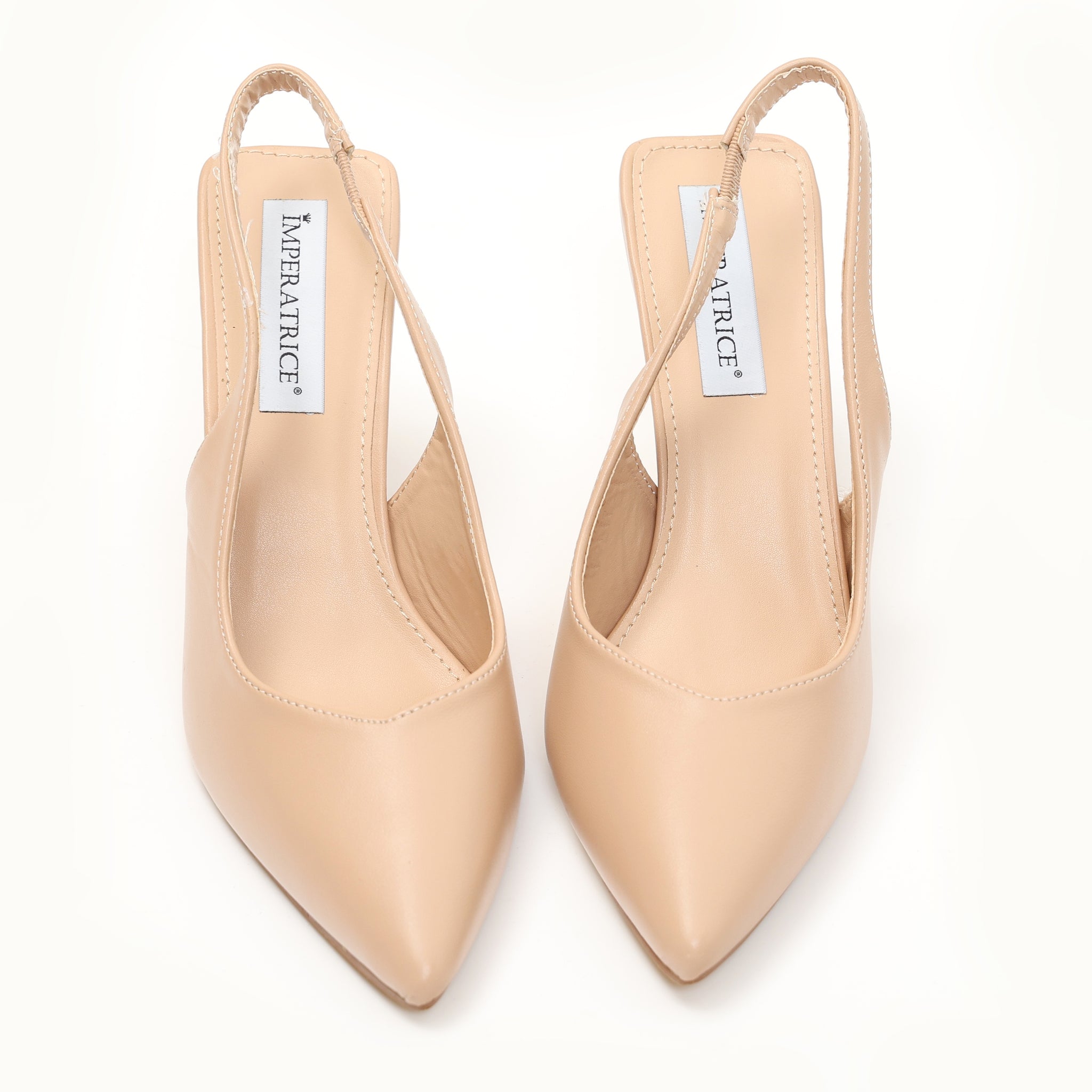 Dècolletè slingback in simil pelle Beige