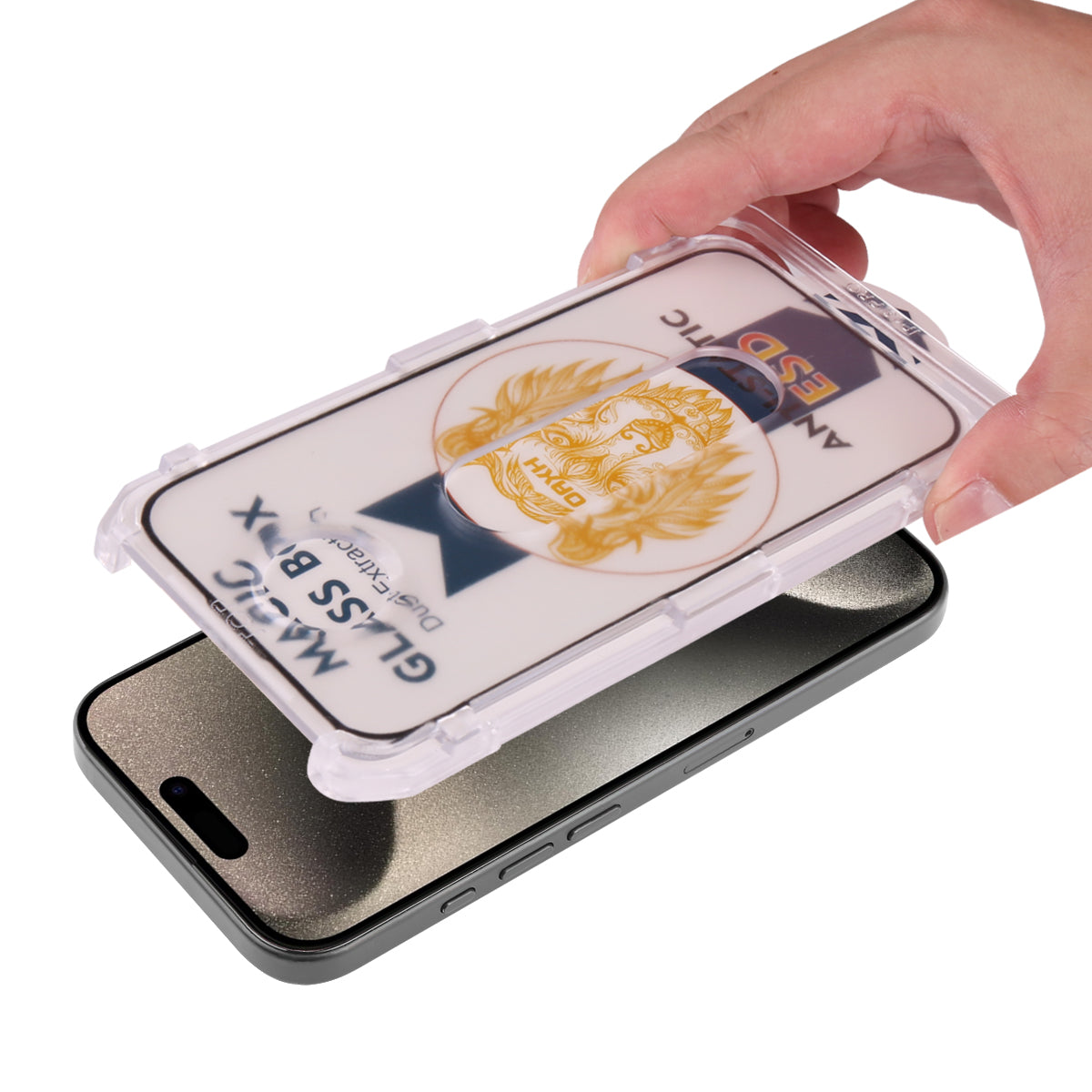 Pellicola Protettiva In Vetro Temperato Platino Per Iphone 15Pro - Antipolvere, Senza Bolle E Ad Alta Resistenza - Nero