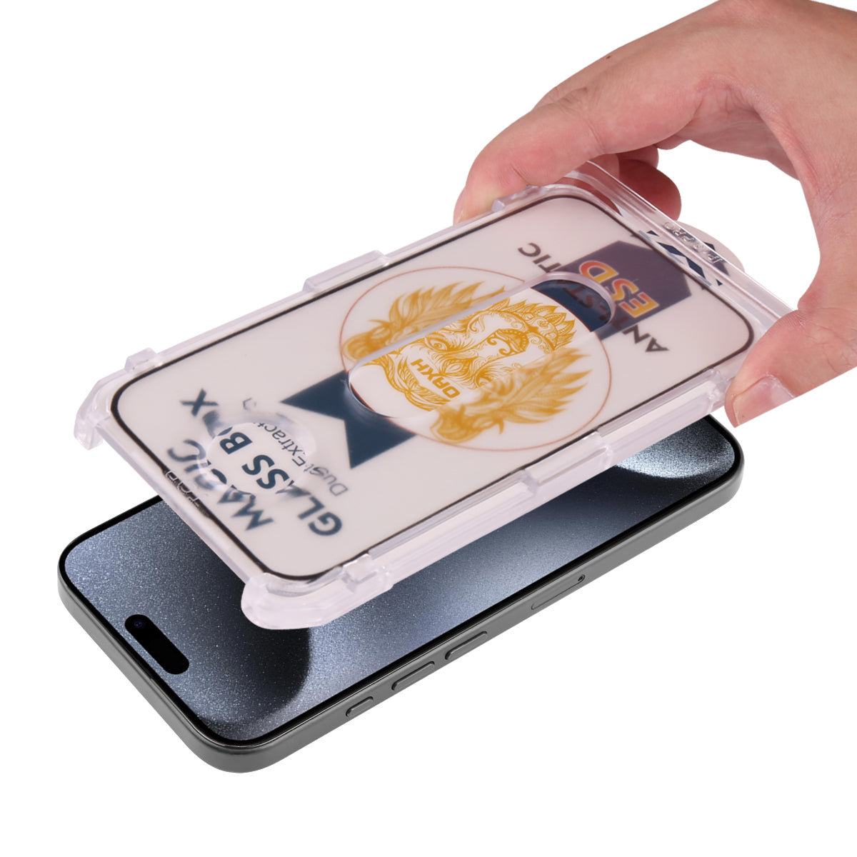 Pellicola Protettiva In Vetro Temperato Platino Per Iphone 15Promax - Antipolvere, Senza Bolle E Ad Alta Resistenza - Nero