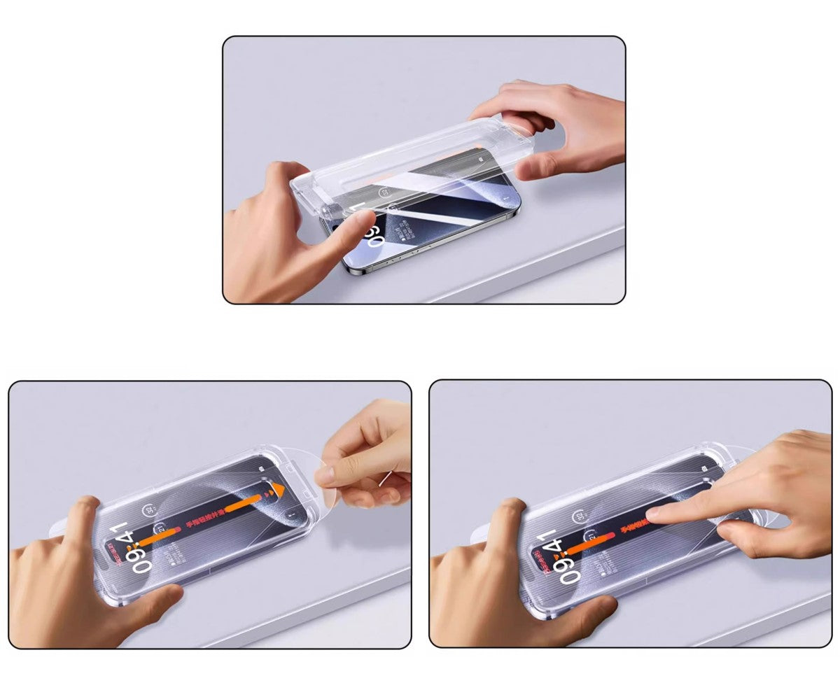 Pellicola Protettiva In Vetro Temperato Platino Per Iphone 15 Plus - Antipolvere, Senza Bolle E Ad Alta Resistenza - Trasparente