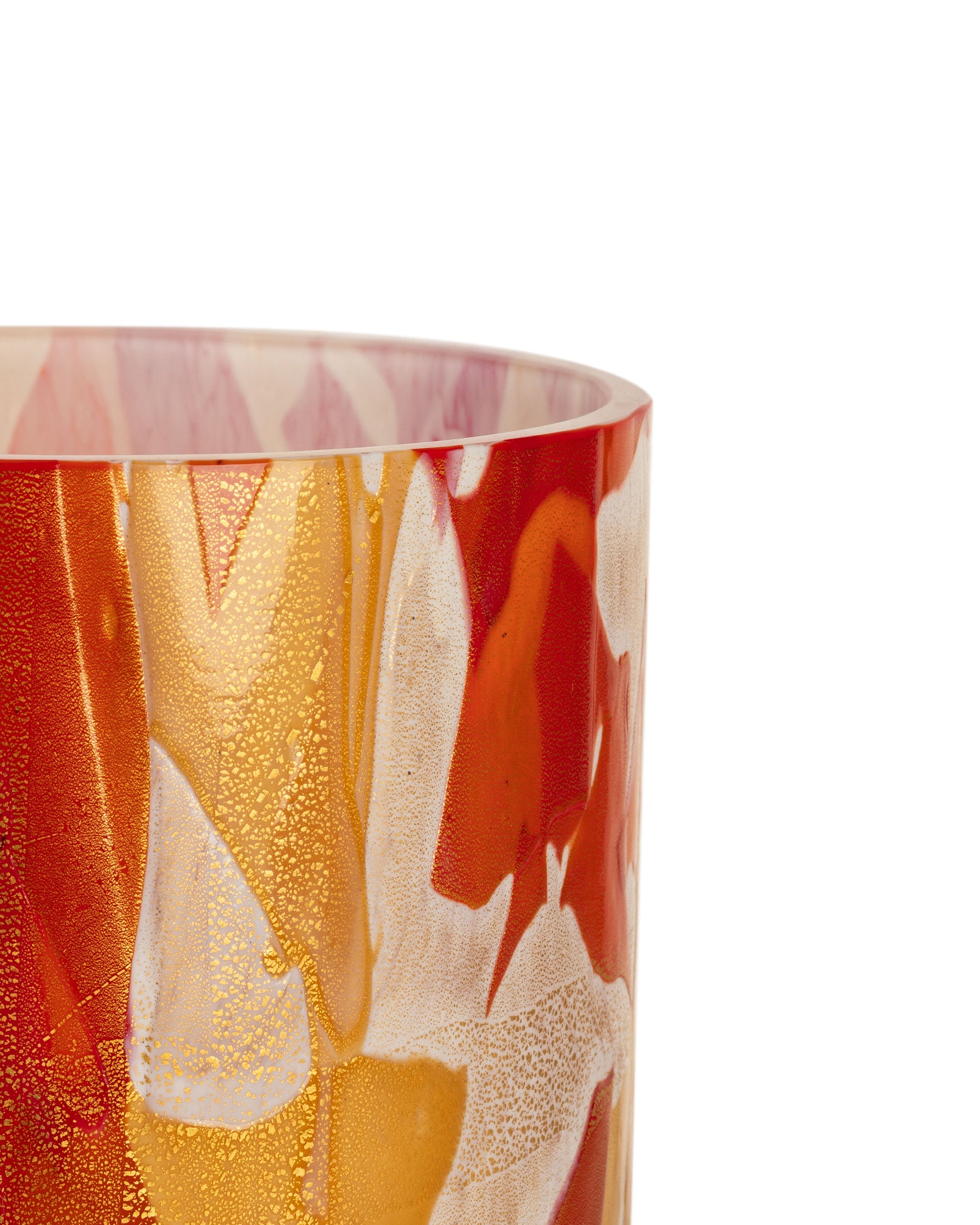 Vaso alto rosso dorato e karkadè