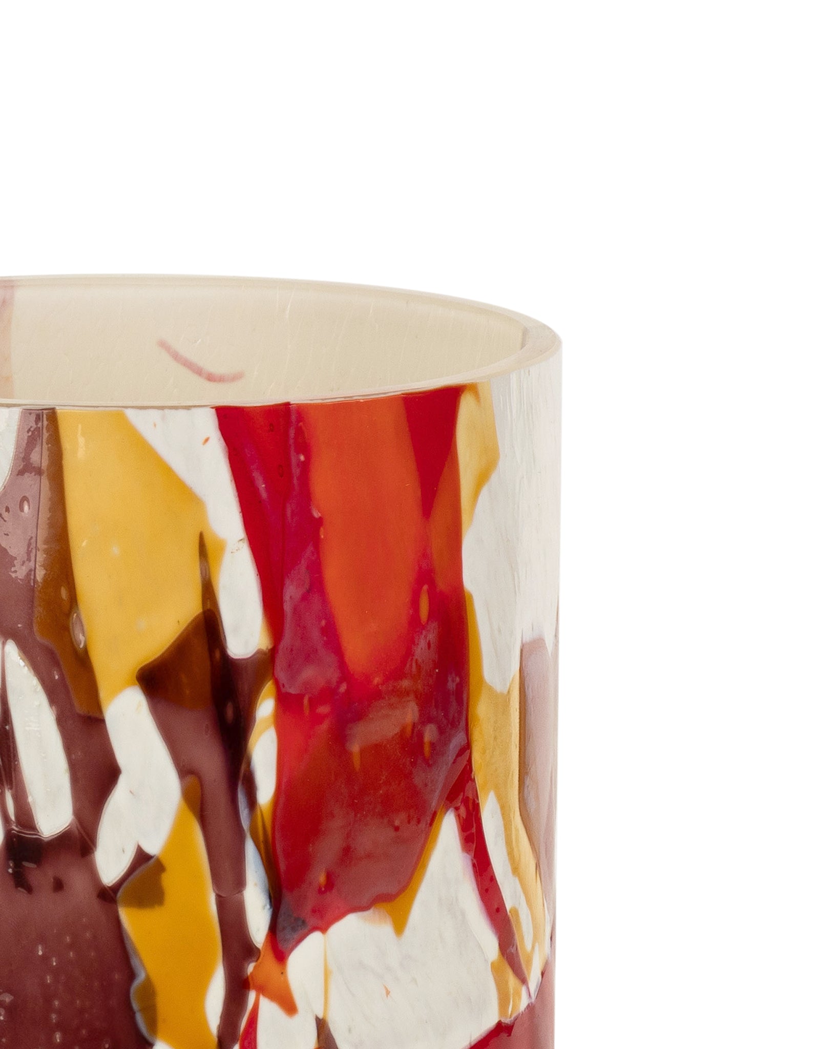 Vaso alto rosso, viola e karkadè