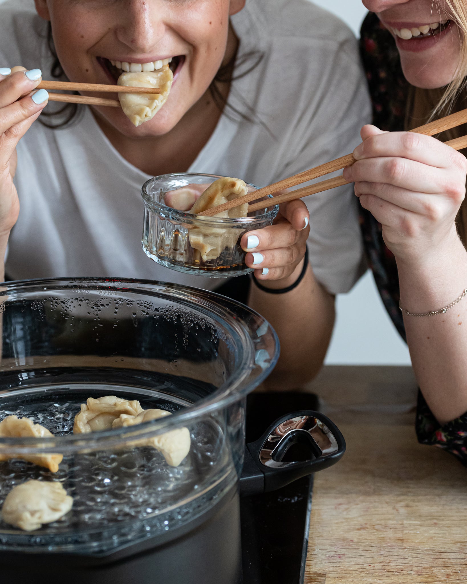 Pyrex® Cestello per cottura a vapore in vetro a due piani con coperchio Ø20 cm