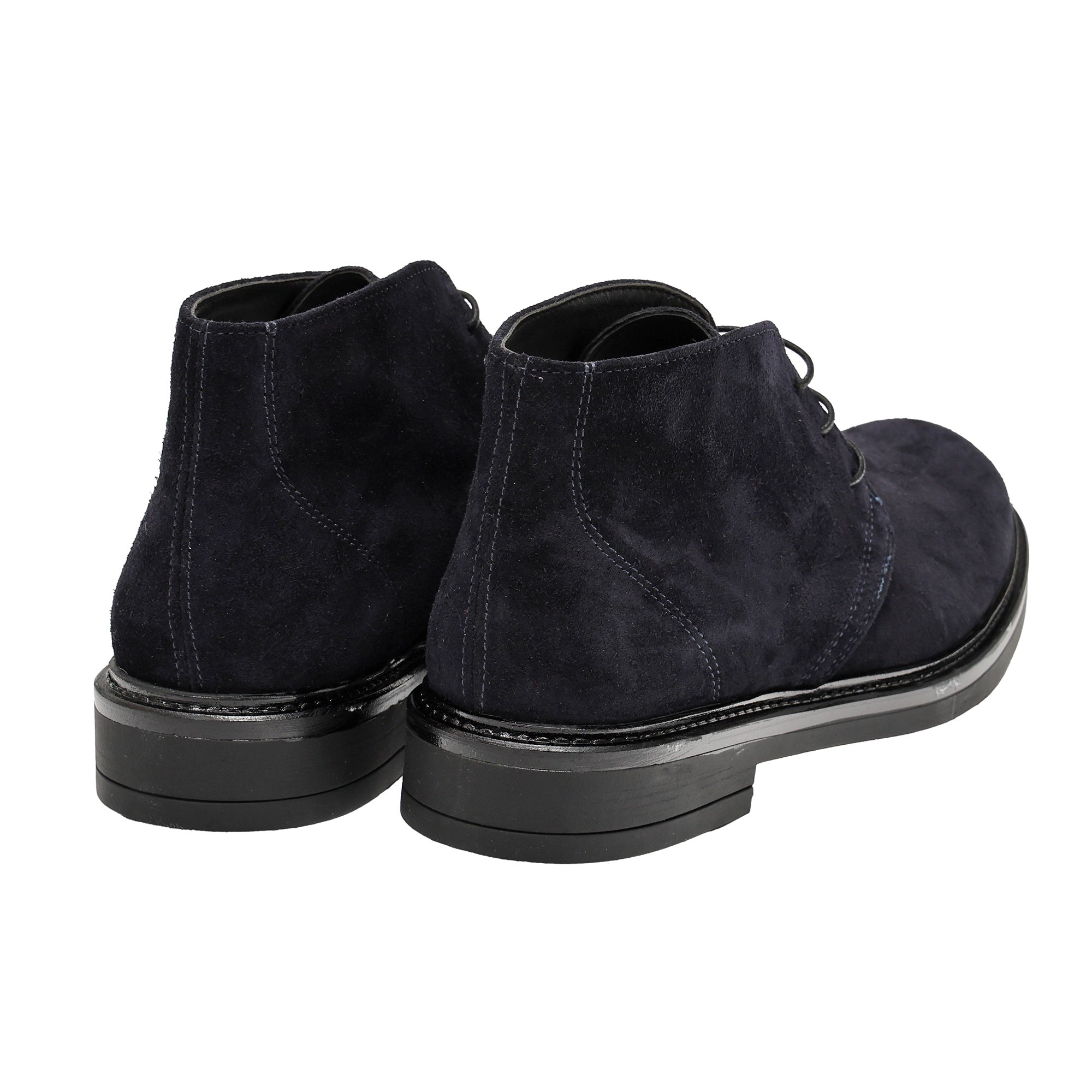 Polacchine stringate in camoscio Blu