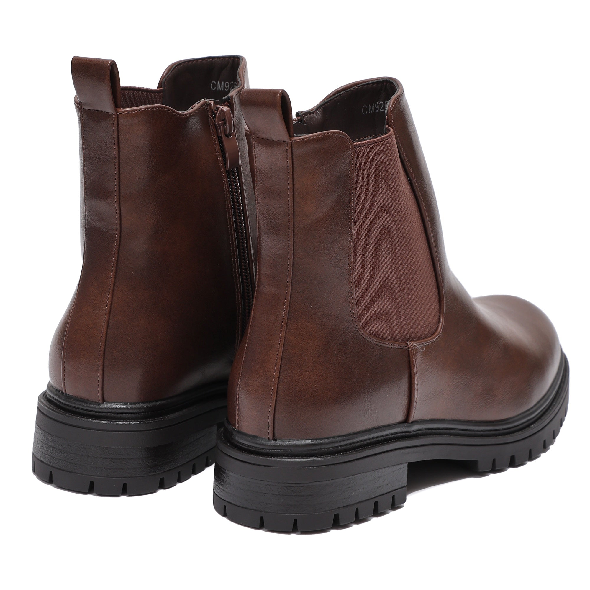 Stivaletto in simil pelle con fascia elastica Marrone