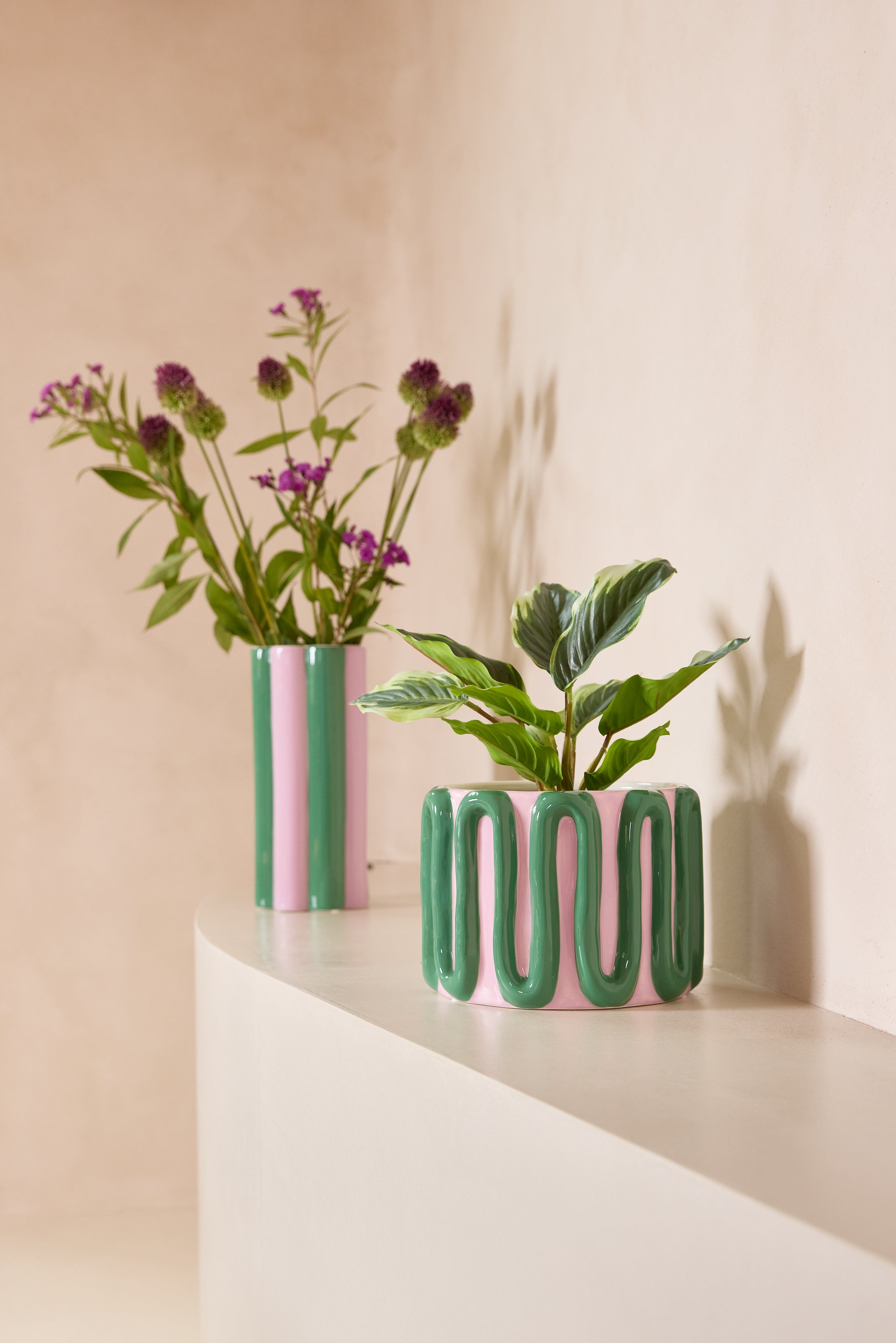 Räder Design Set 4 Mini Vasi In Gres – Verde Pastello, Decorazione Da Tavola - 2