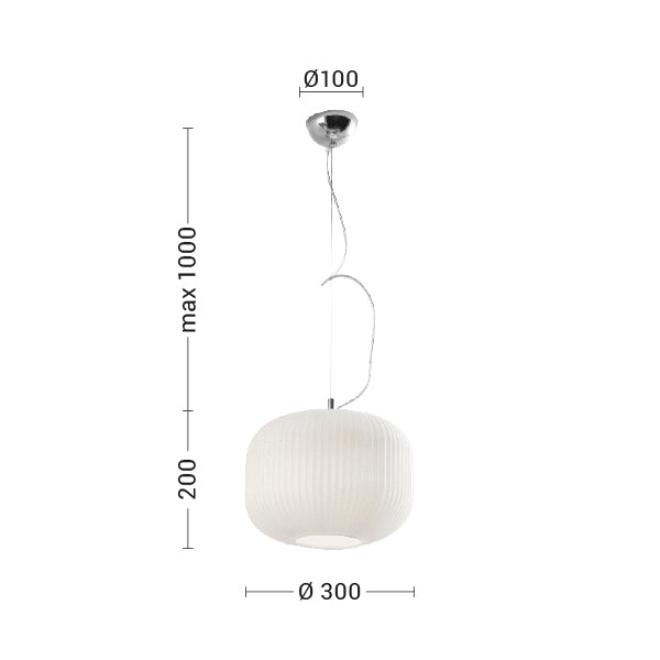 Lampada a sospensione RIGADIN - Bianco Satinato