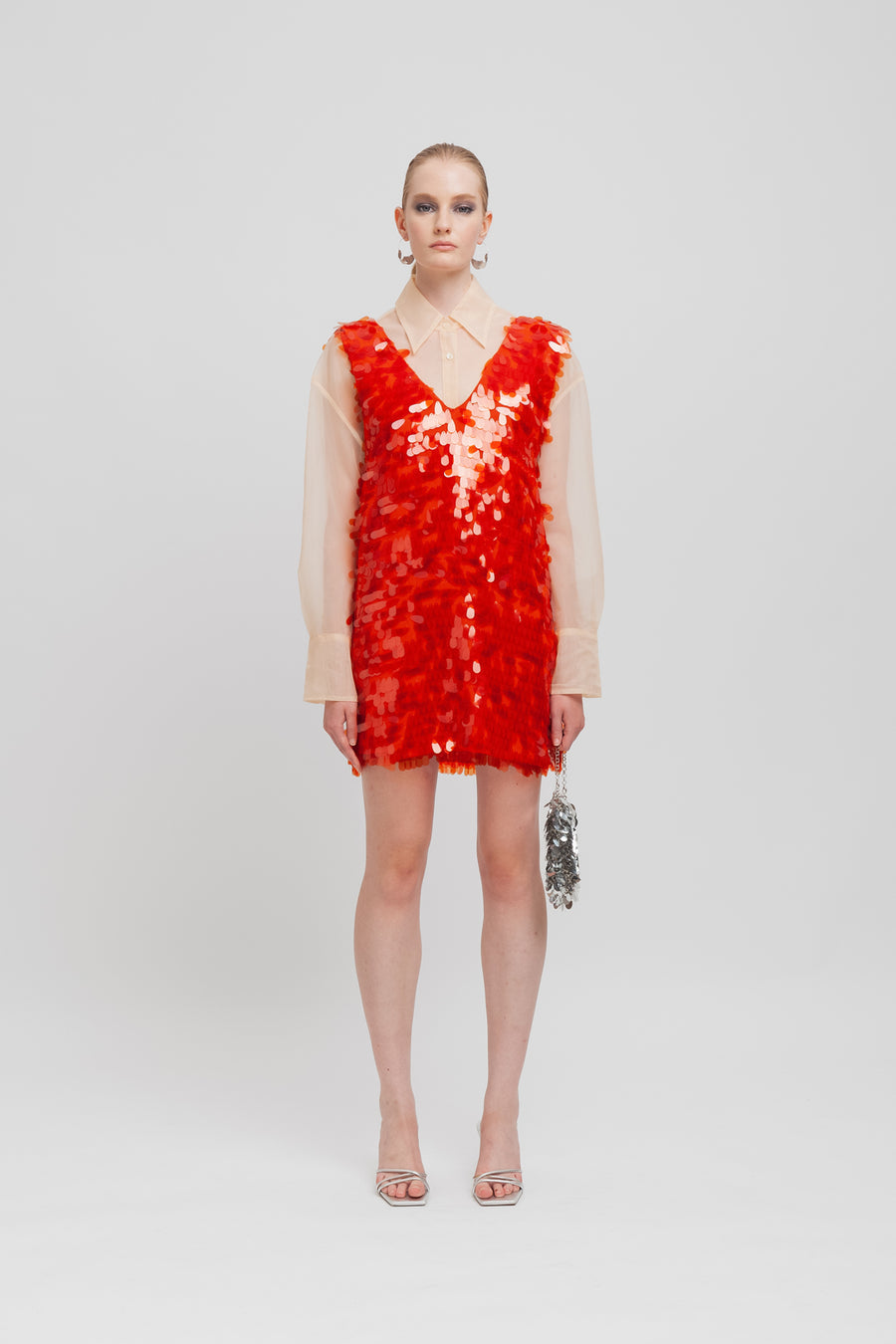 Abito a trapezio in paillettes