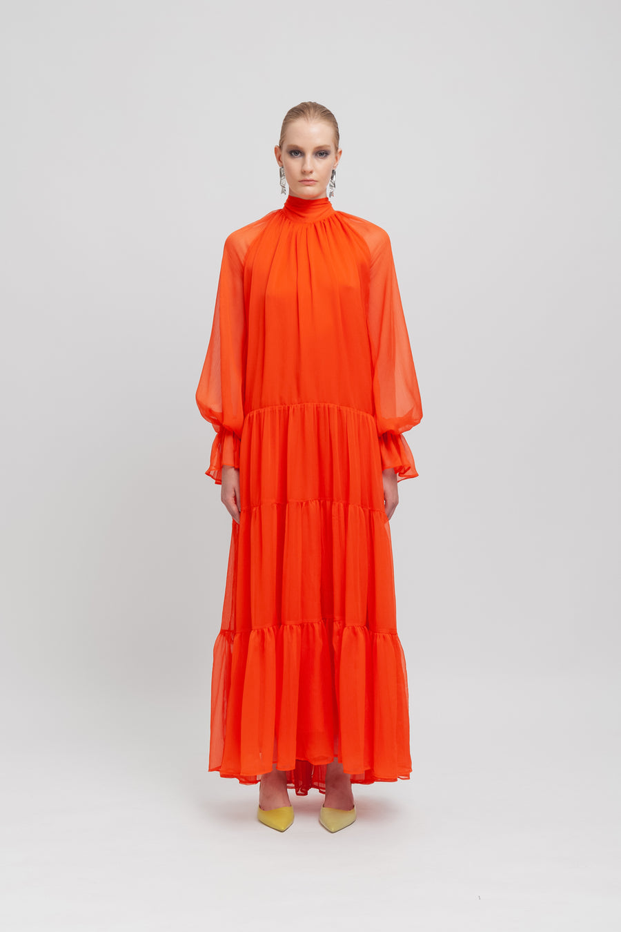 Abito lungo in chiffon