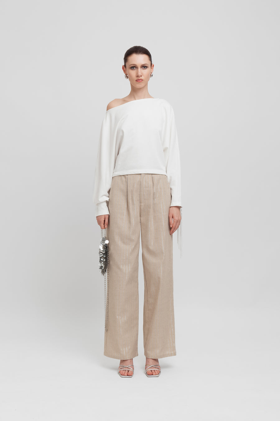 Felpa corta con frange