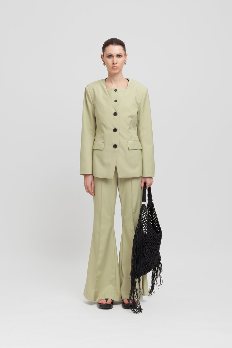 Giacca slim fit in gabardina