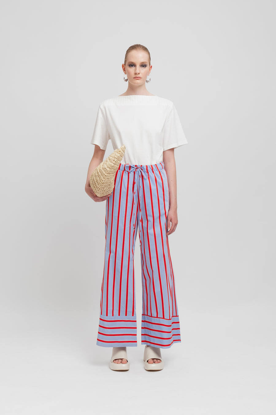 T-shirt con dettaglio in popeline