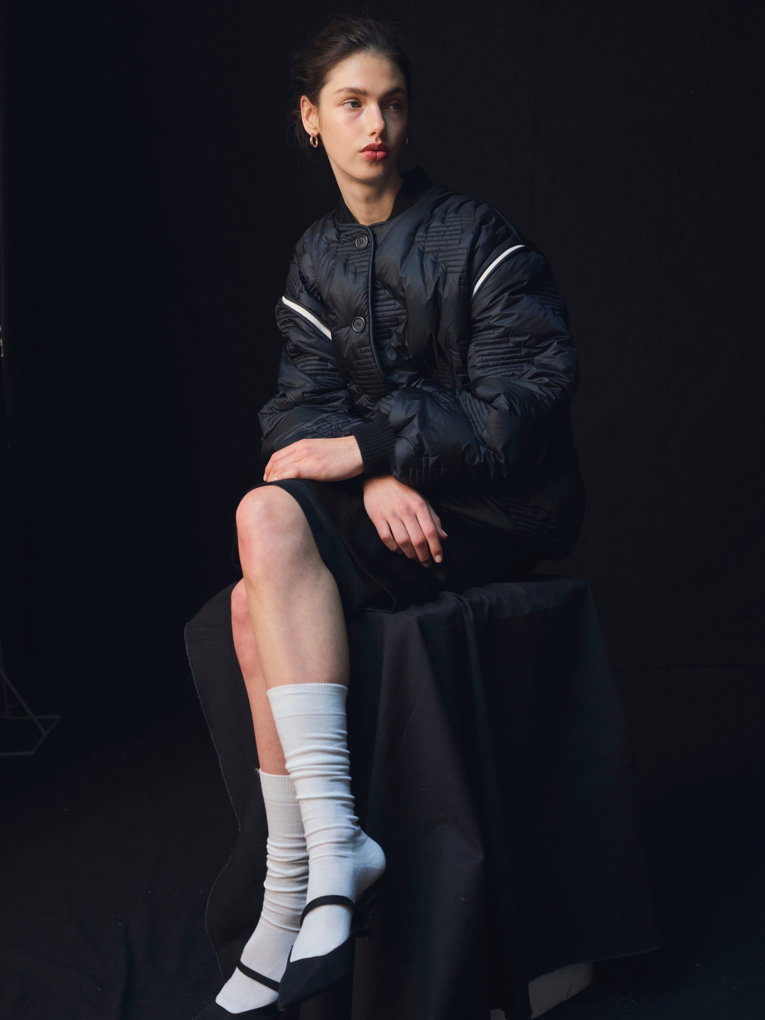 MAYA YAMDROF BOMBER - NERO LUCIDO