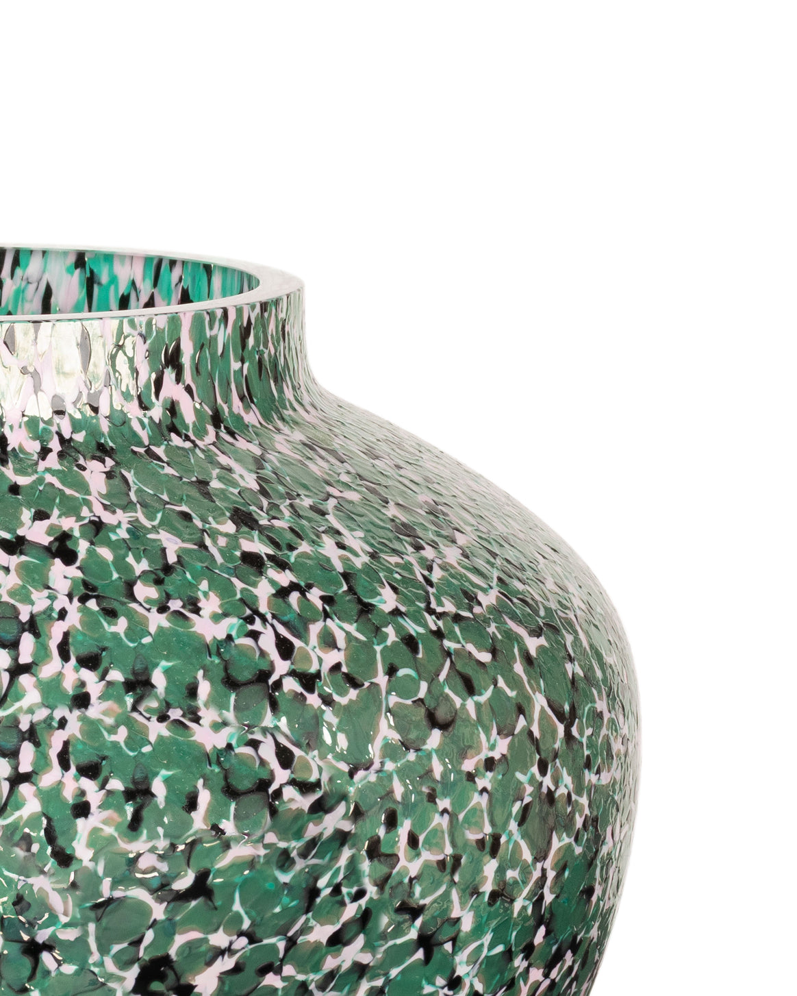 Vaso Olla grande nero, rosa e verde - lucido 1