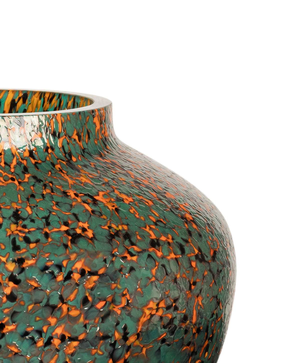 Vaso Olla grande nero, arancione e verde - lucido