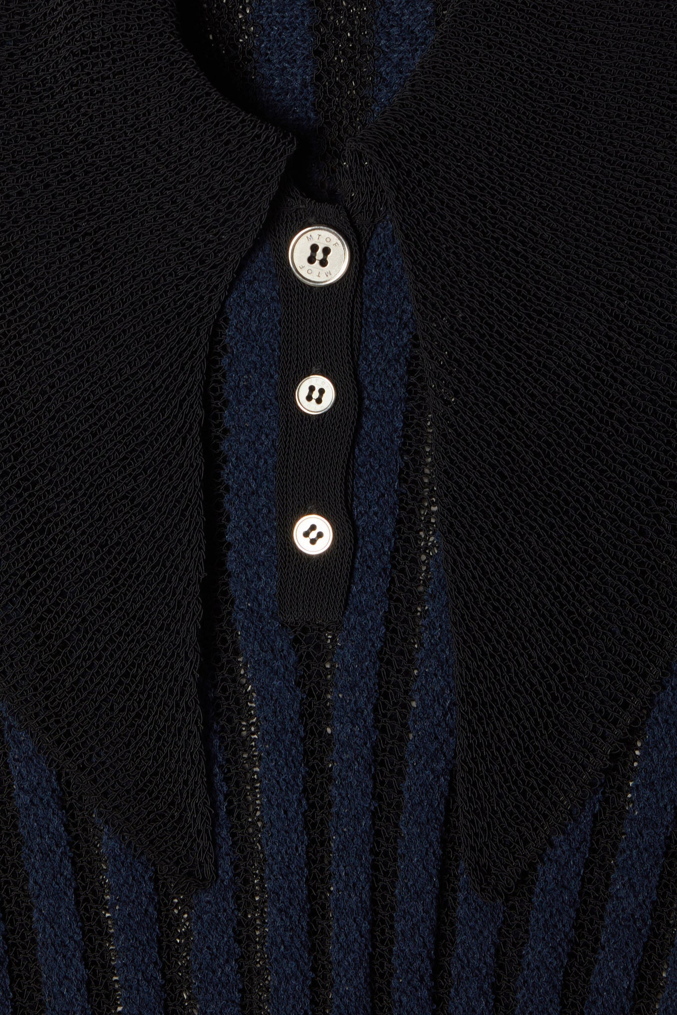 Ribbed polo t-shirt Black