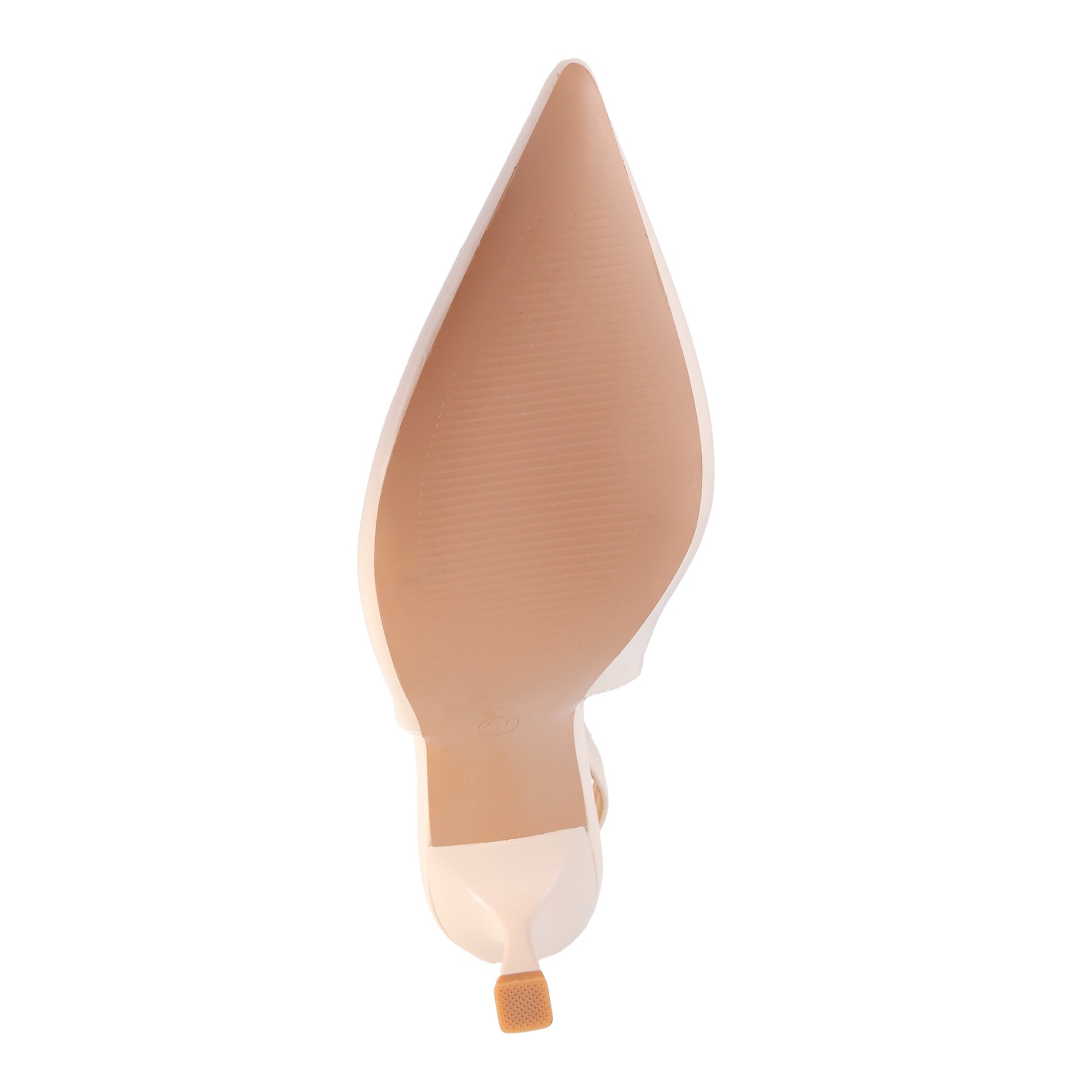 Decolletè in simil pelle tacco 7 cm Beige