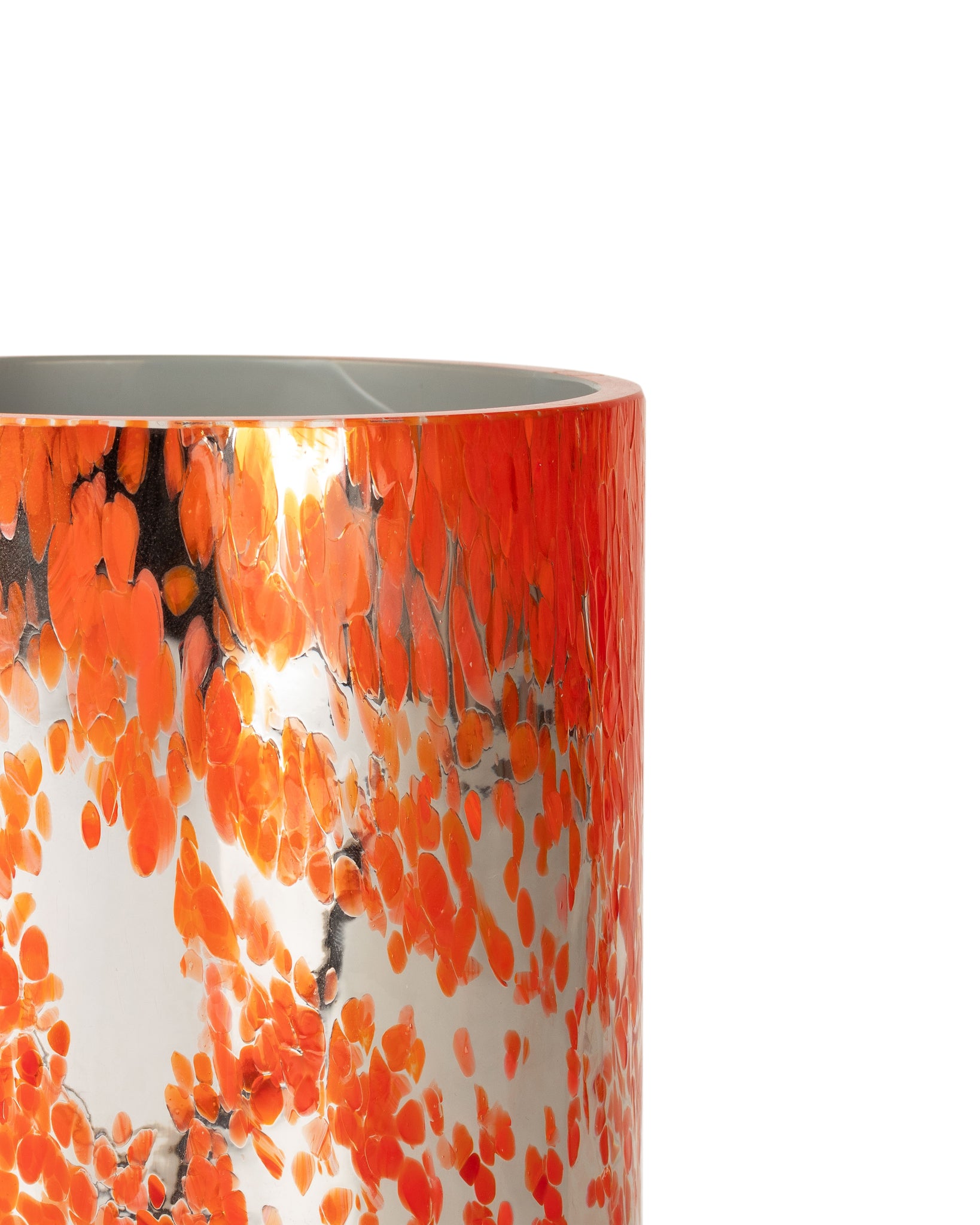 Vaso alto argento e rosso