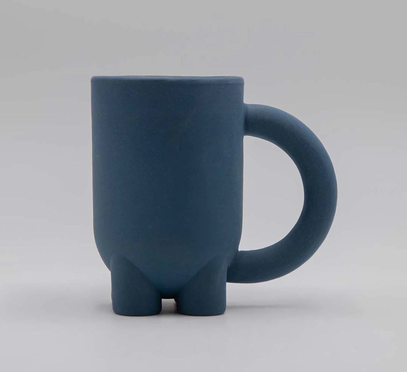 MUG WITH BIG HANDLE - TEAL BLUE