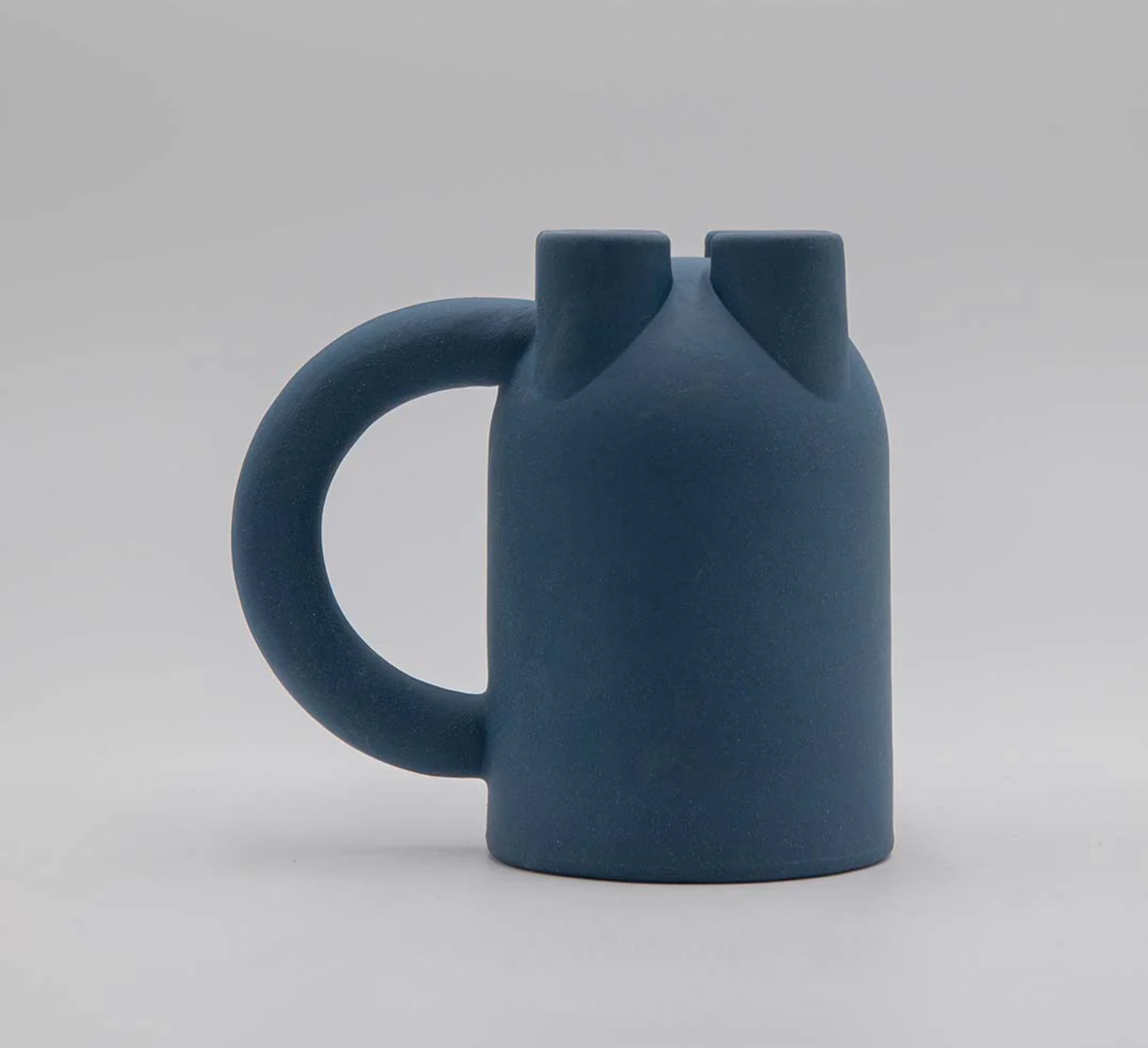 MUG WITH BIG HANDLE - TEAL BLUE