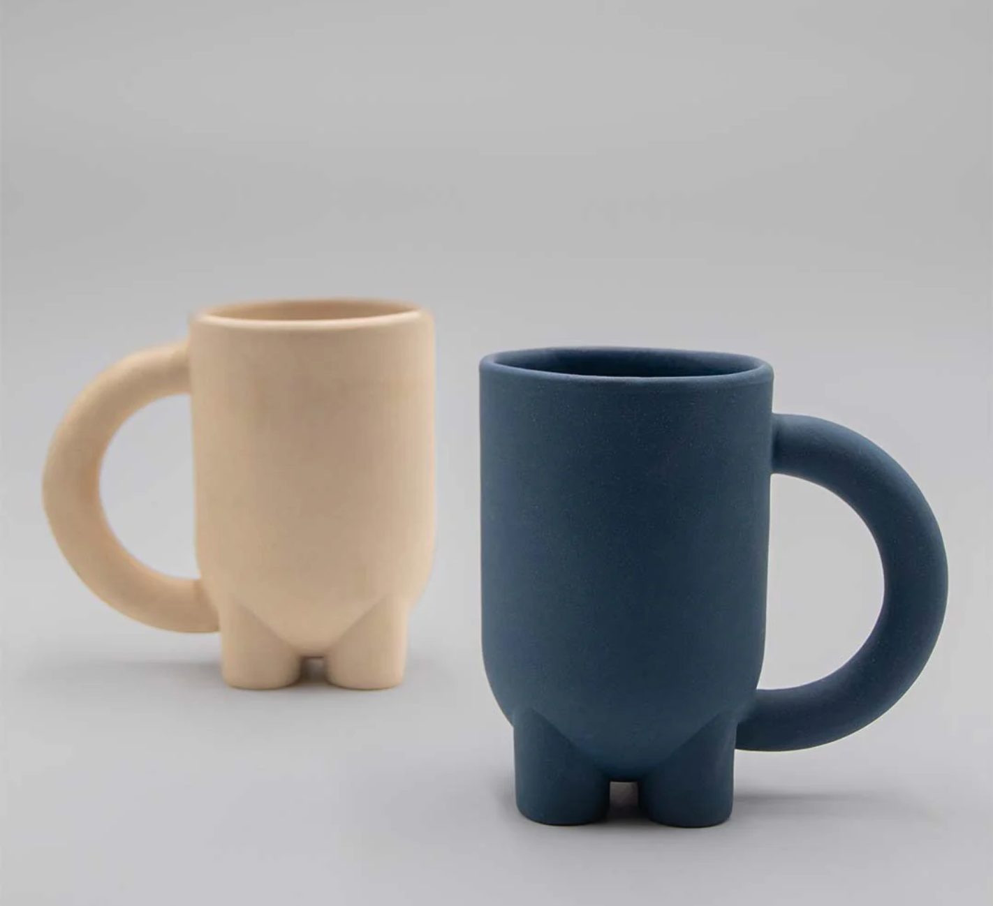 MUG WITH BIG HANDLE - TEAL BLUE