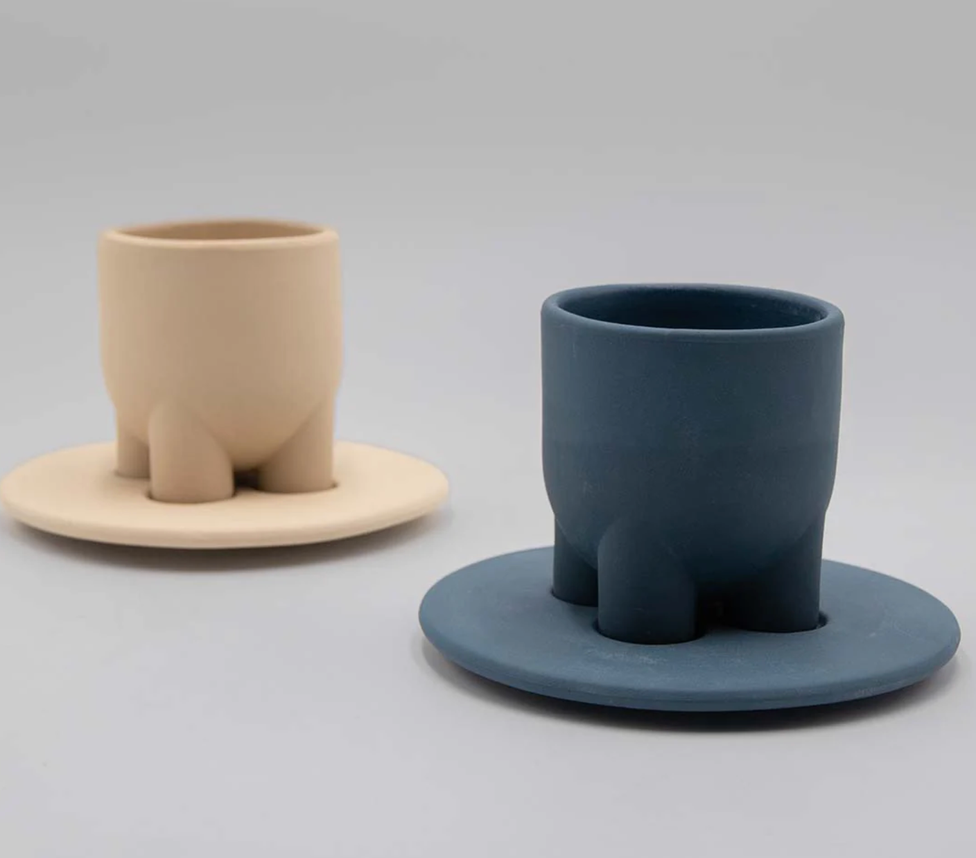 CUP WITH SAUCER - TEAL BLUE