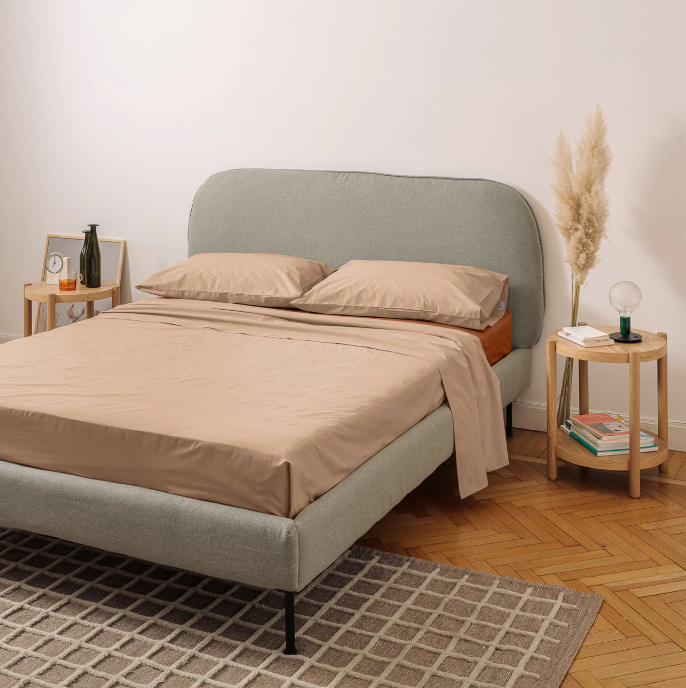 Completo lenzuola in percalle - Caffellatte+Terracotta / Percalle