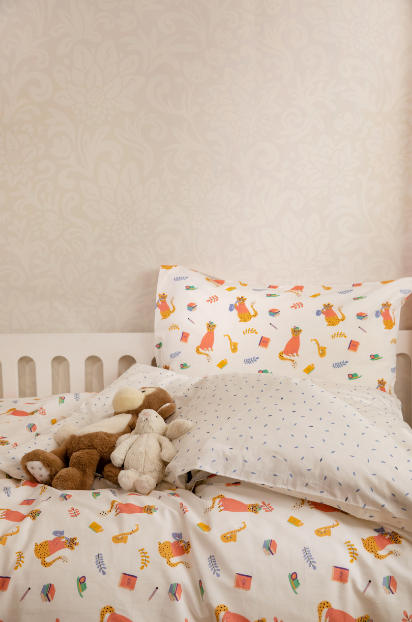 BABY DUVET COVER & PILLOW CASE LEOPARD, THE WRITER