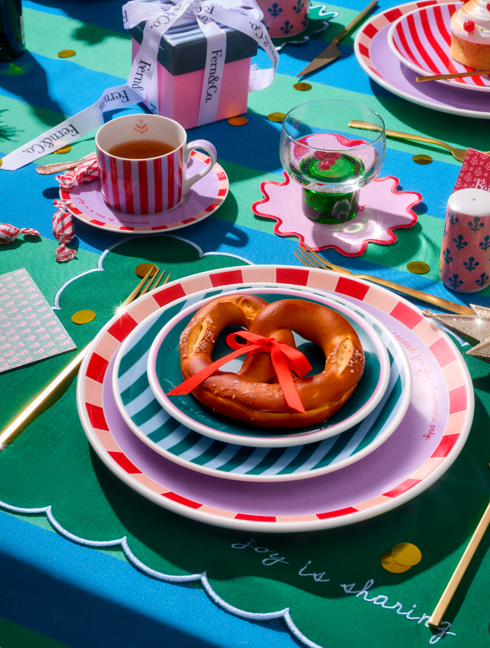 Piatto da dessert Joy Collection Feast Stripes