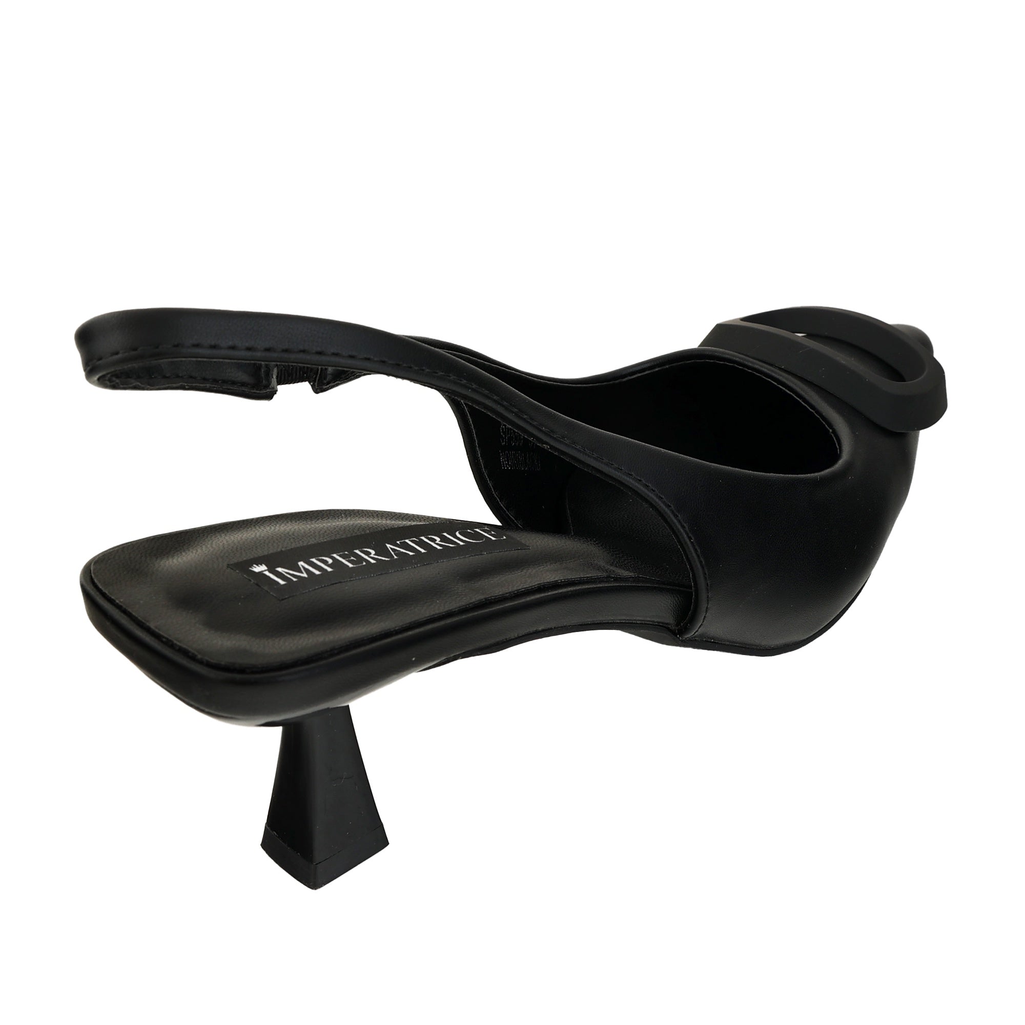 Decolletè slingback con tacco basso a rocchetto  Nero