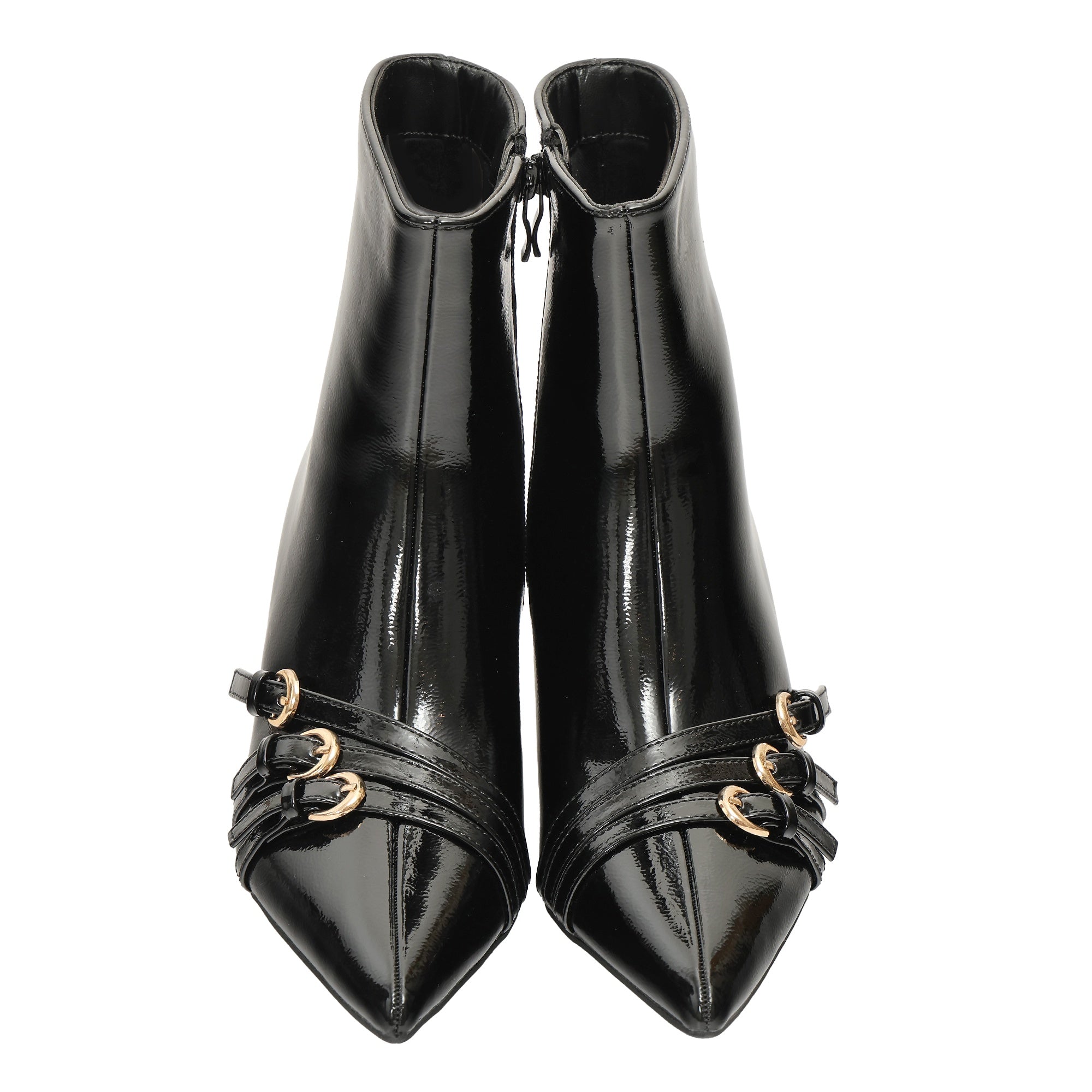 Tronchetto in simil pelle verniciata Nero