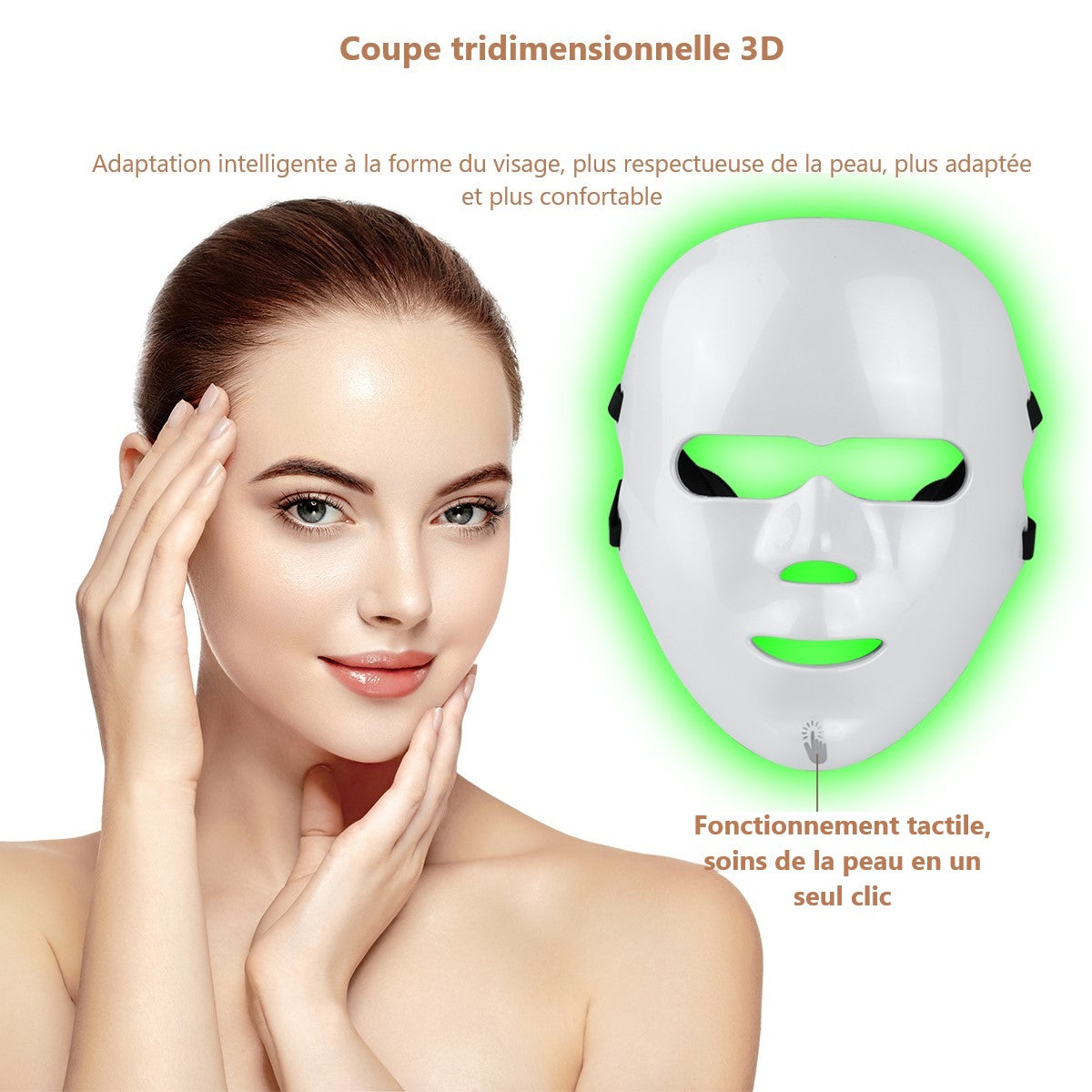 Maschera Viso A Led Con Luce Terapia 7 Colori