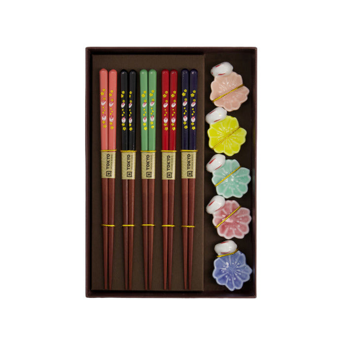 Chopstick Giftset Set/10 Rabitt Sakura - Livellara