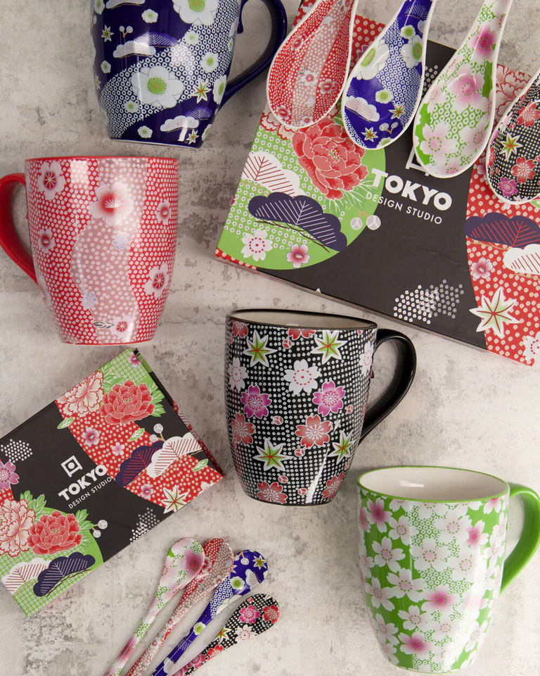 Kawaii Flower Mug  Blue 8.5X10.2Cm 300Ml Gb Set da  1