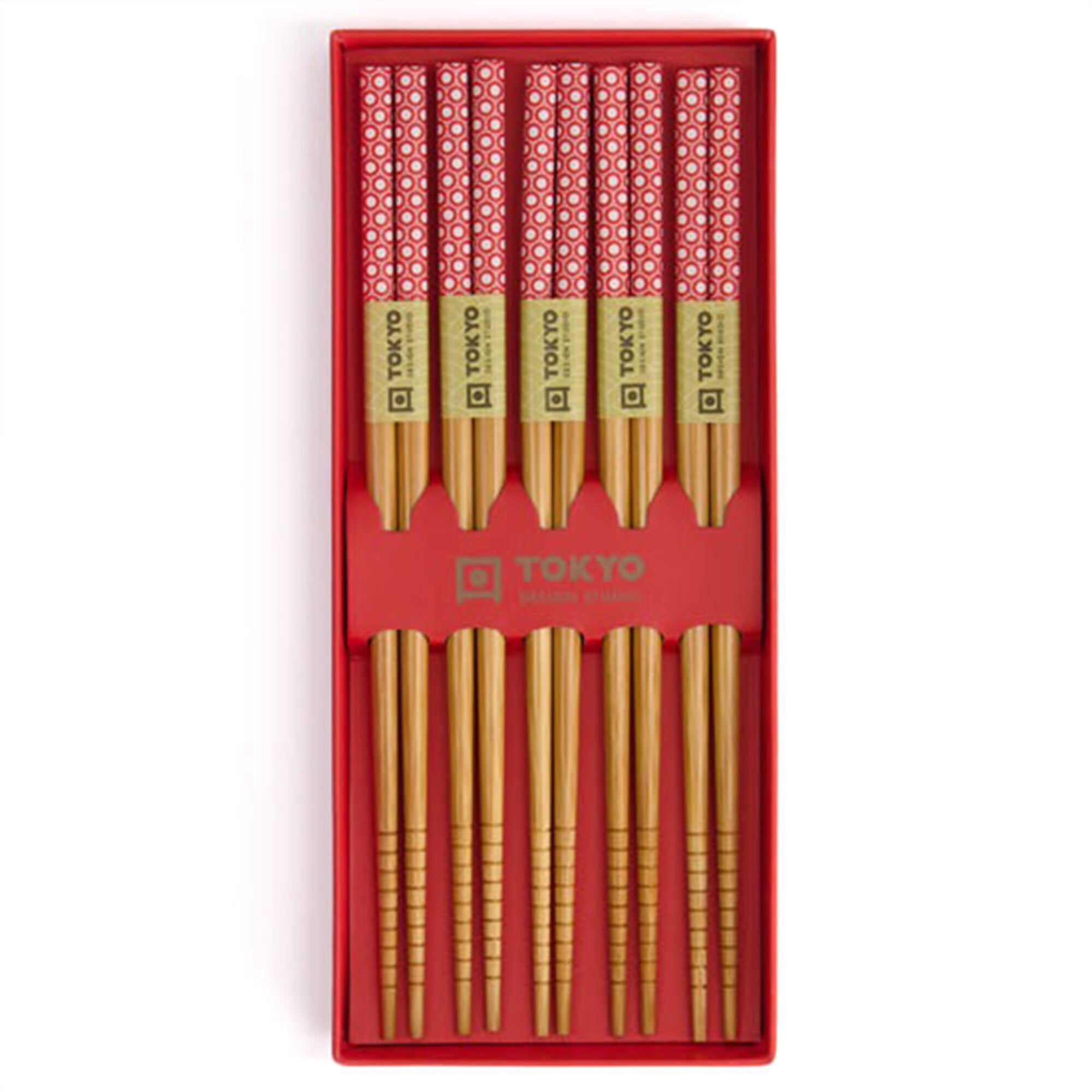Chopstick Giftset/5 Red Multi Pattern